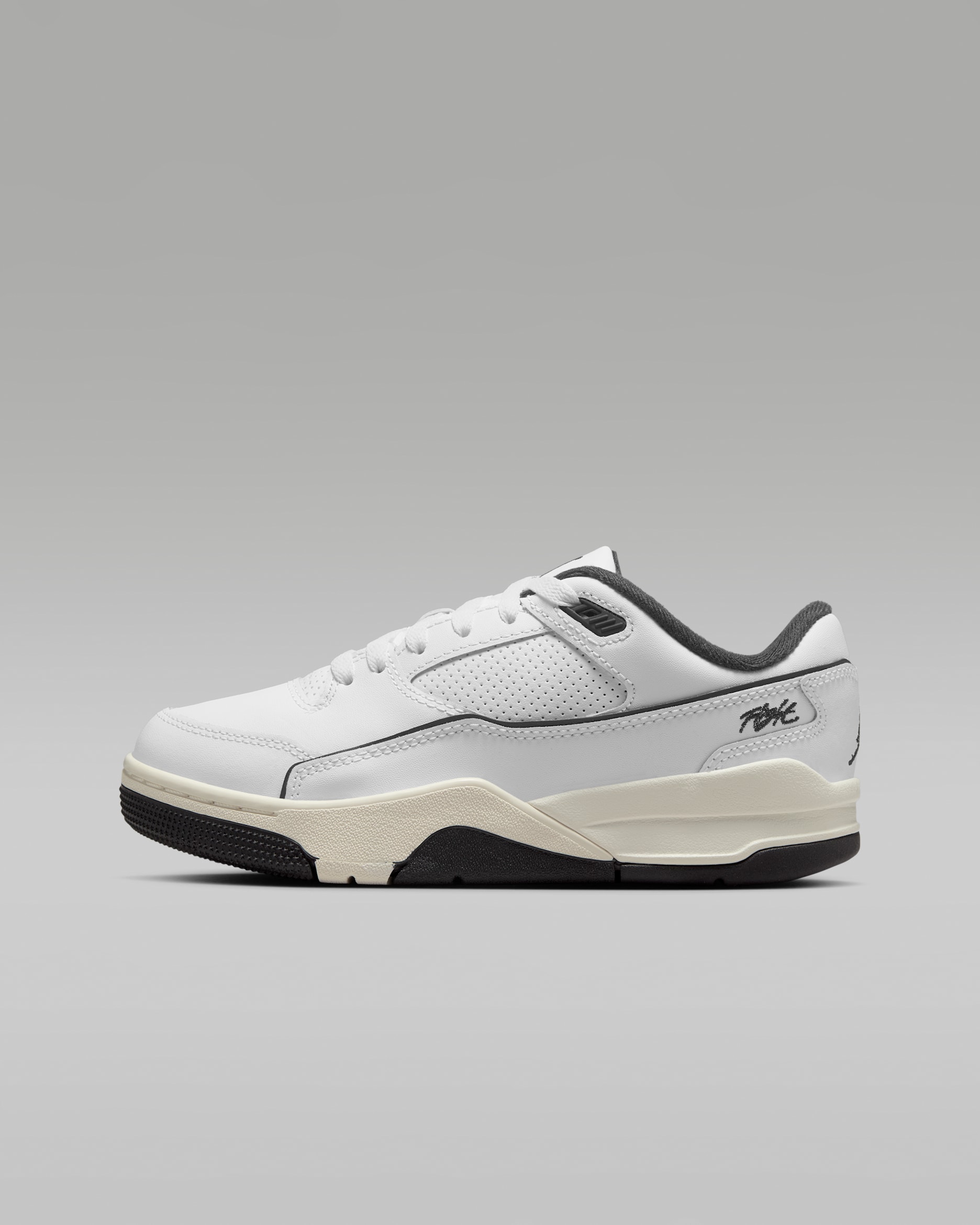 Jordan Flight Court Older Kids' Shoes - White/Sail/Black