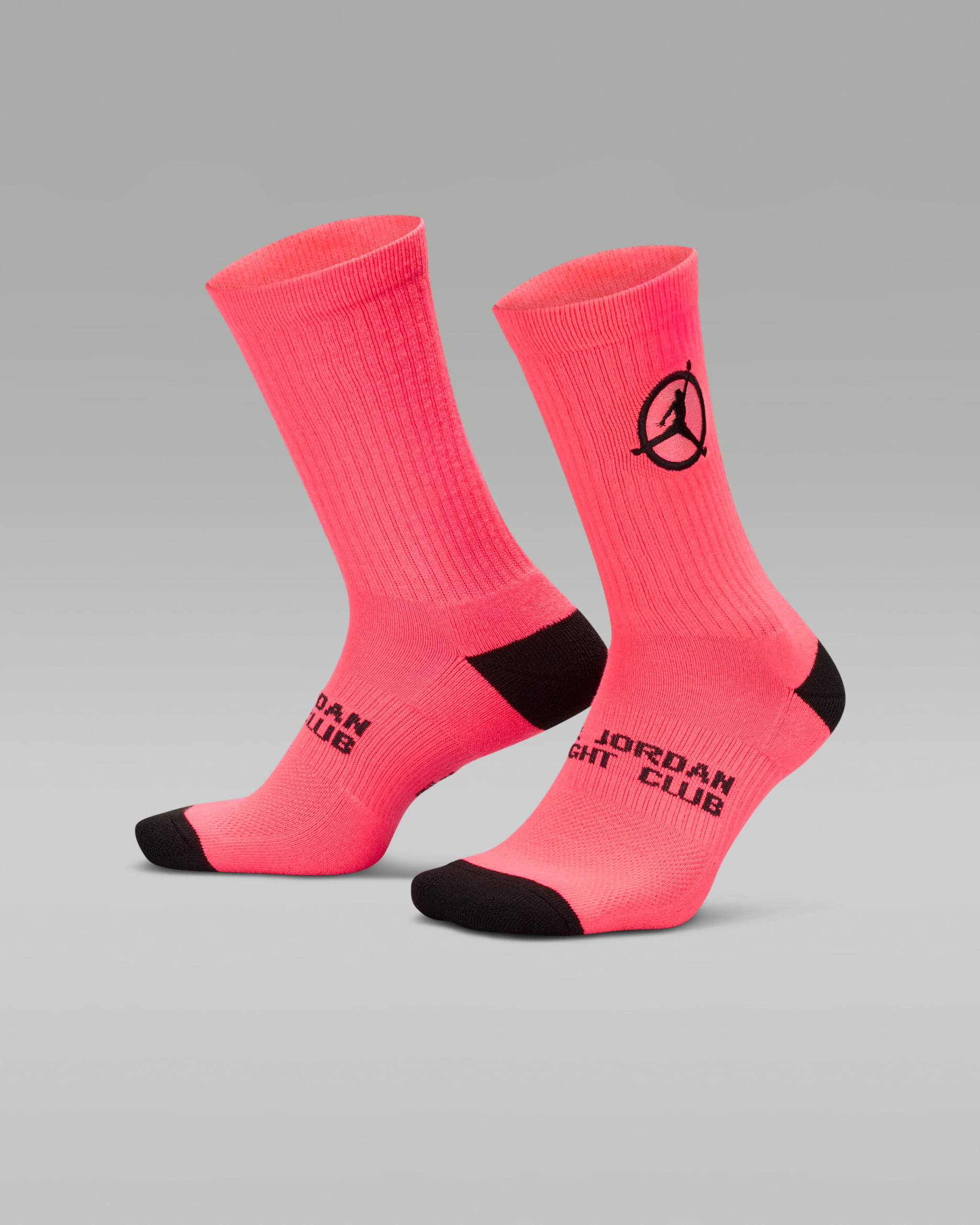 Jordan Flight Club Cushioned Crew Socks - Racer Pink/Black/Black