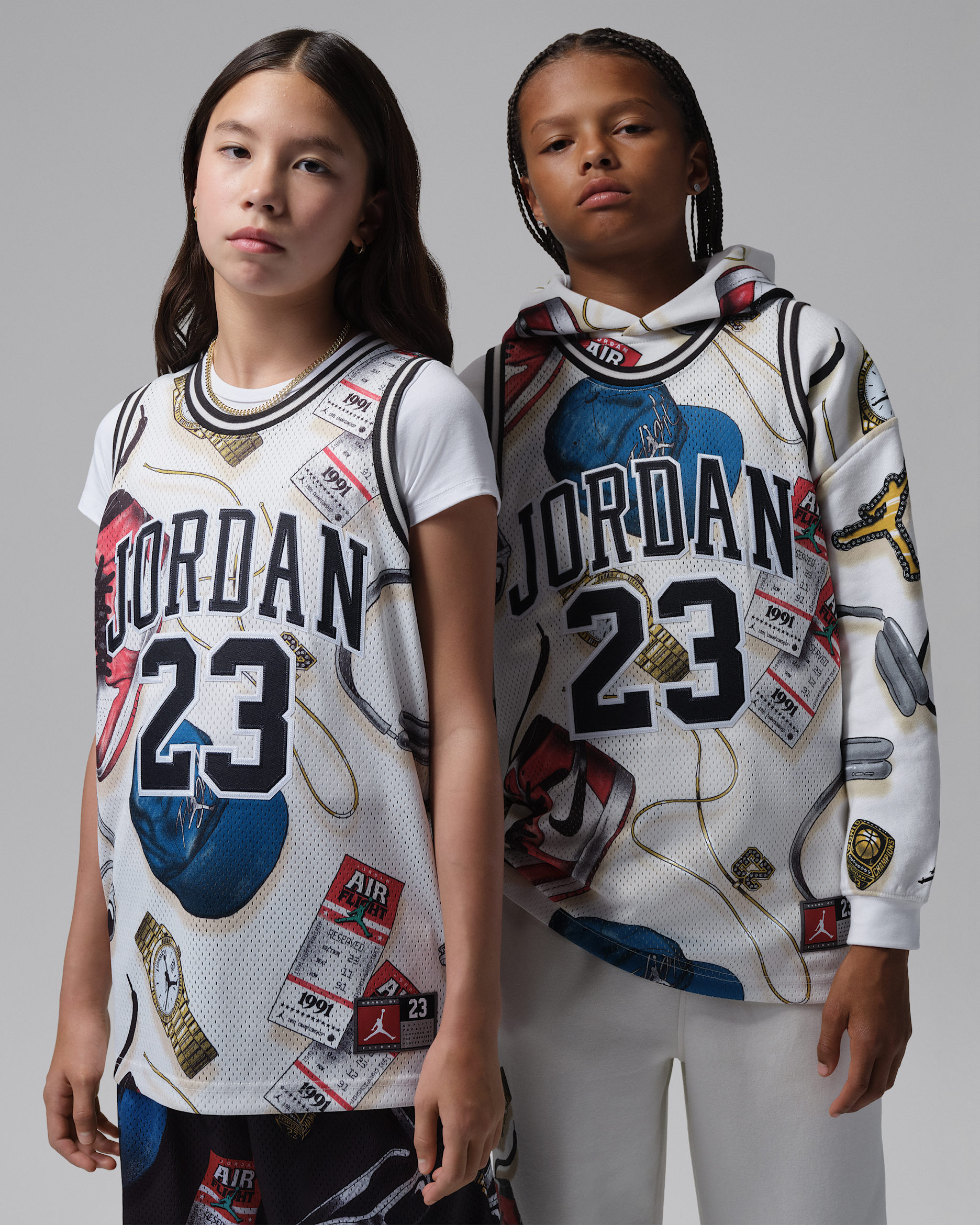 Jordan Big Kids' Printed 23 Jersey - Sail/Off Noir