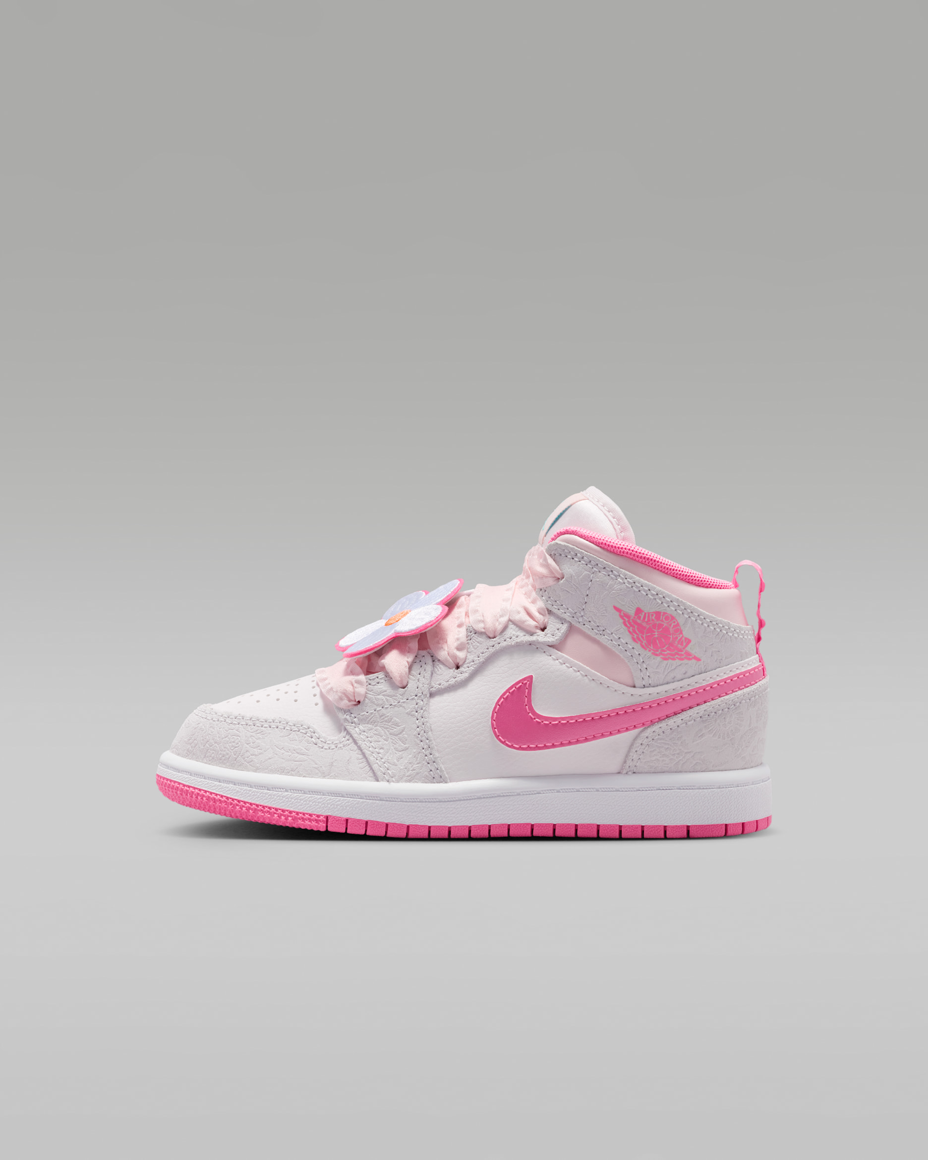 Jordan 1 Mid SE cipő gyerekeknek - Vast Grey/Sail/Pink Bloom/Pink Glow