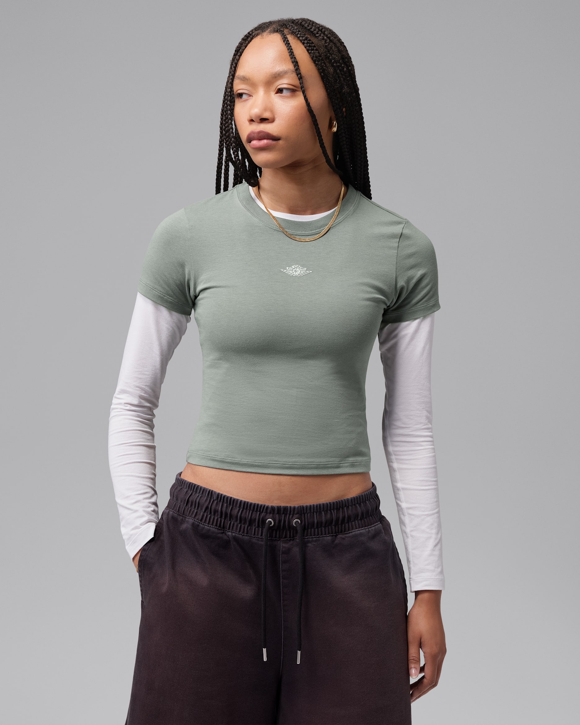 Playera Jordan Flight para mujer - Verde arcilla