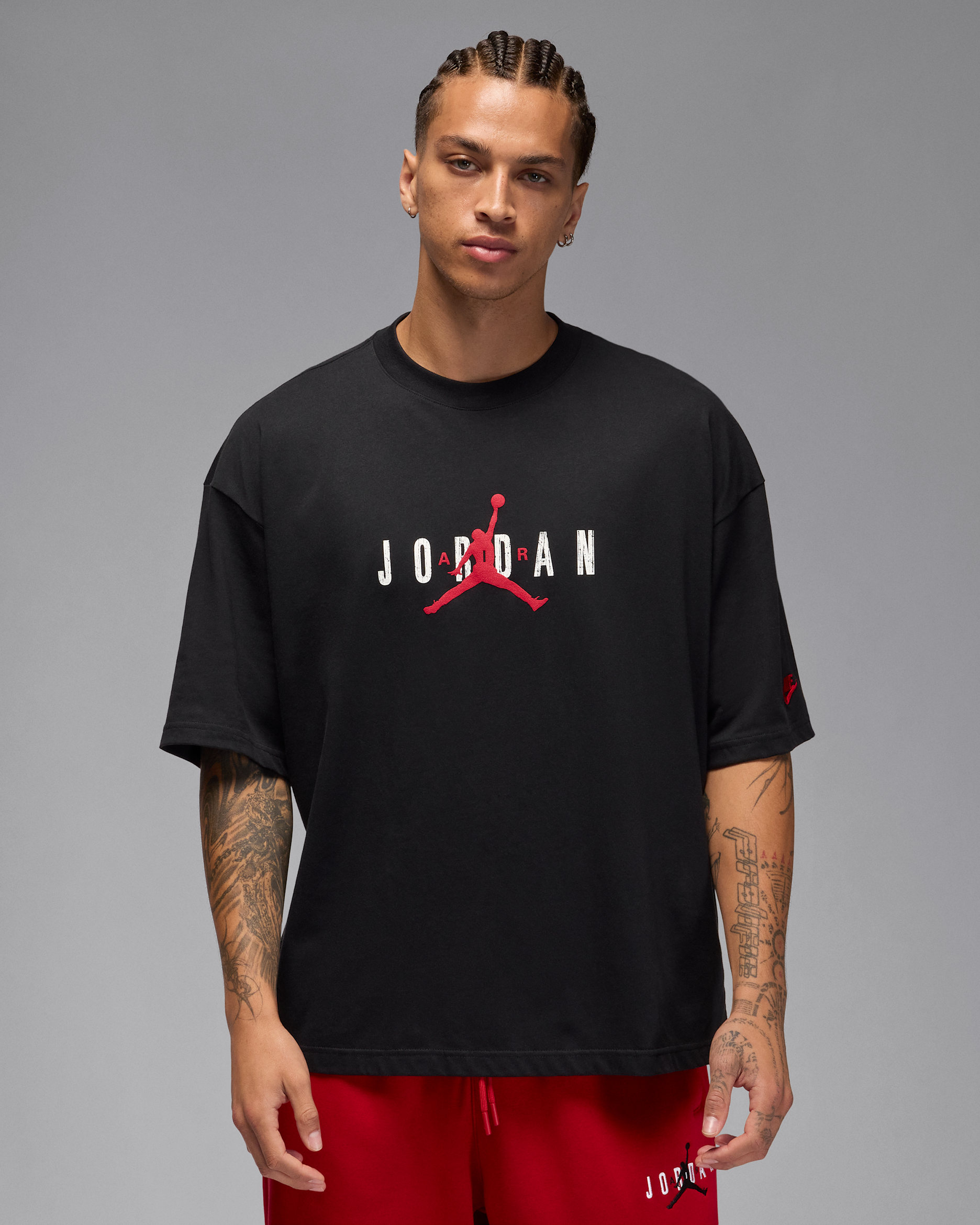 Jordan Brooklyn Oversize-T-Shirt (Herren) - Schwarz/Gym Red