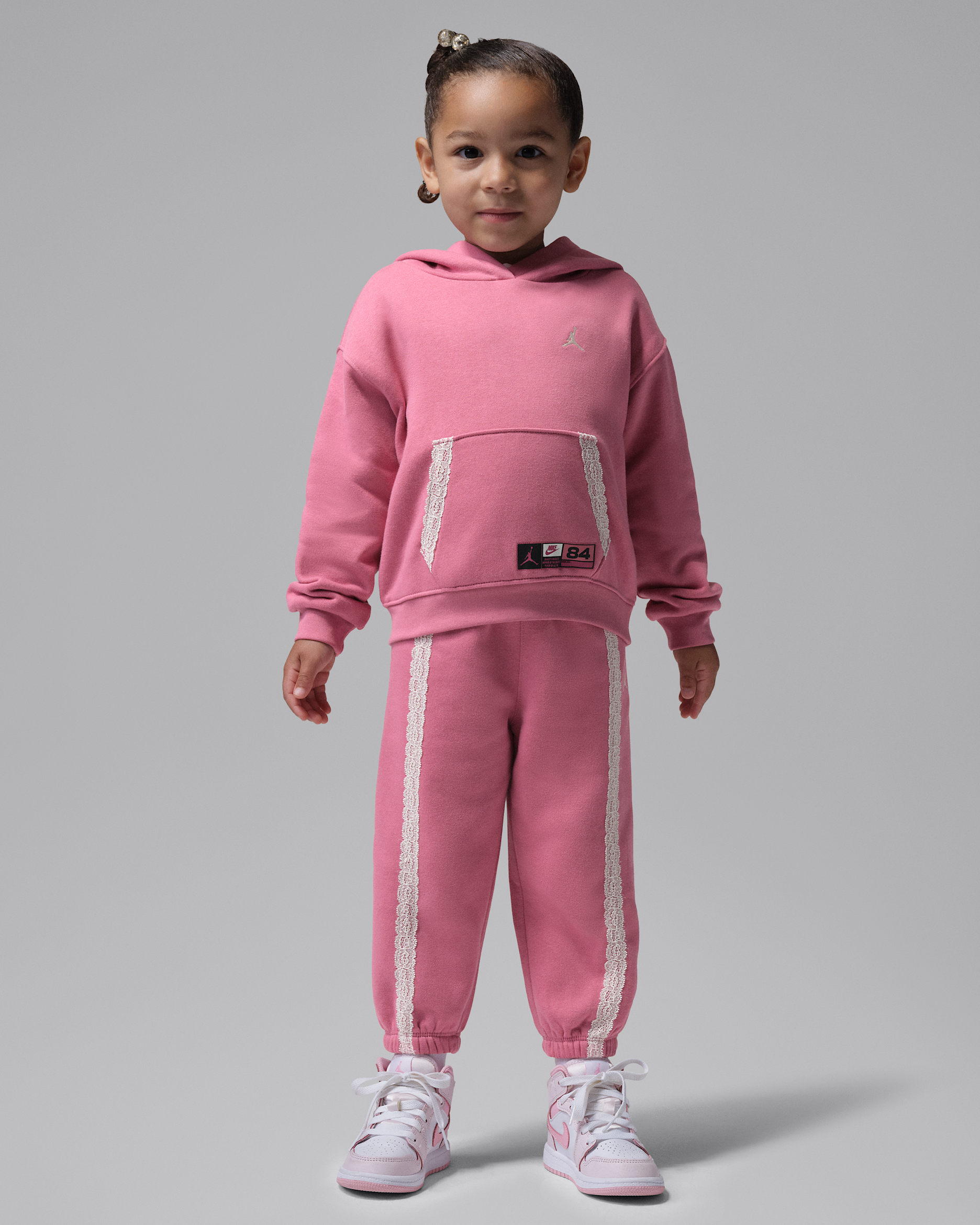 Jordan She's An All Star Toddler 2-Piece Pullover Hoodie Set - Desert Berry