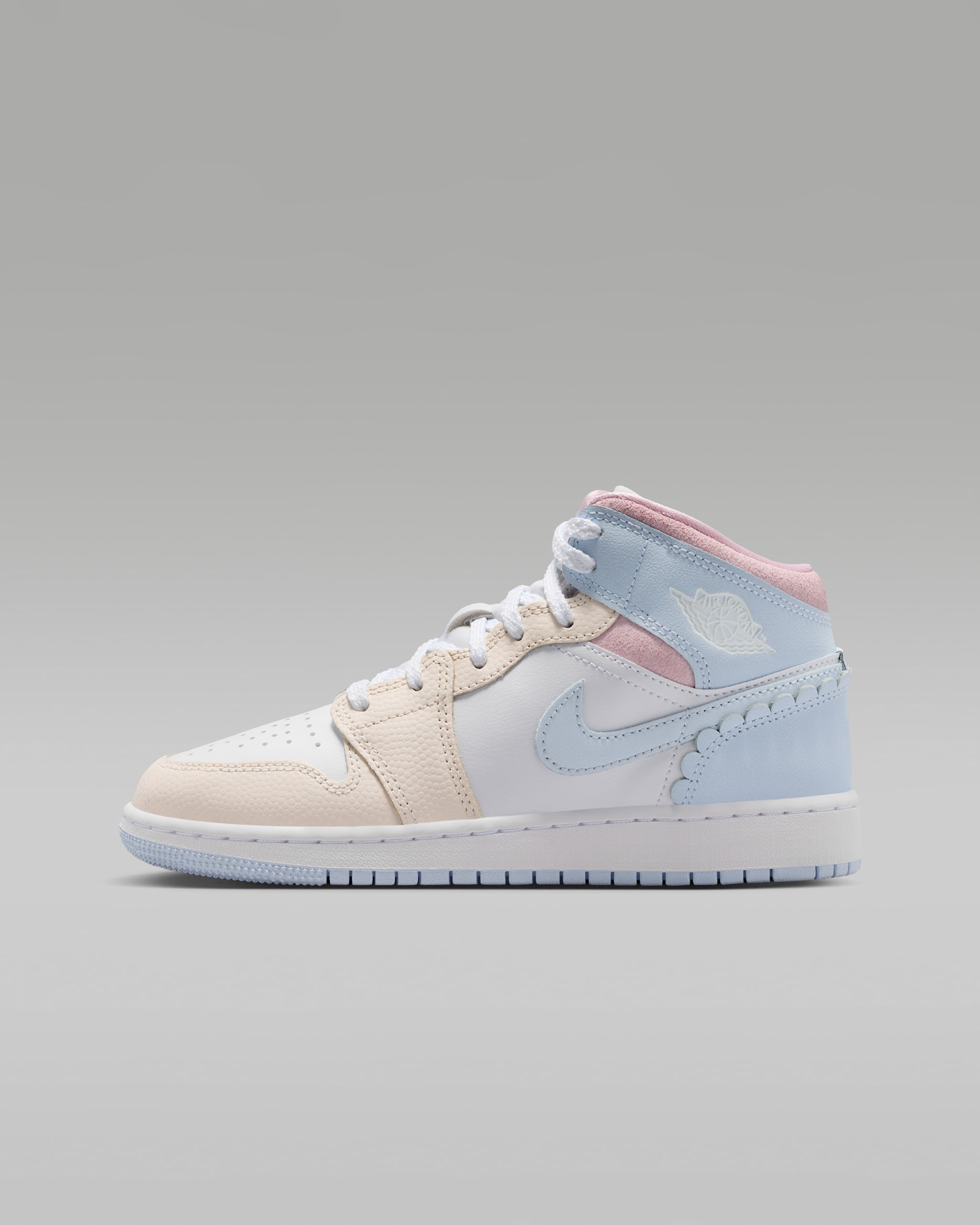 Air Jordan Mid SE Big Kids' Shoes - Half Blue/Pale Ivory/White/Half Blue