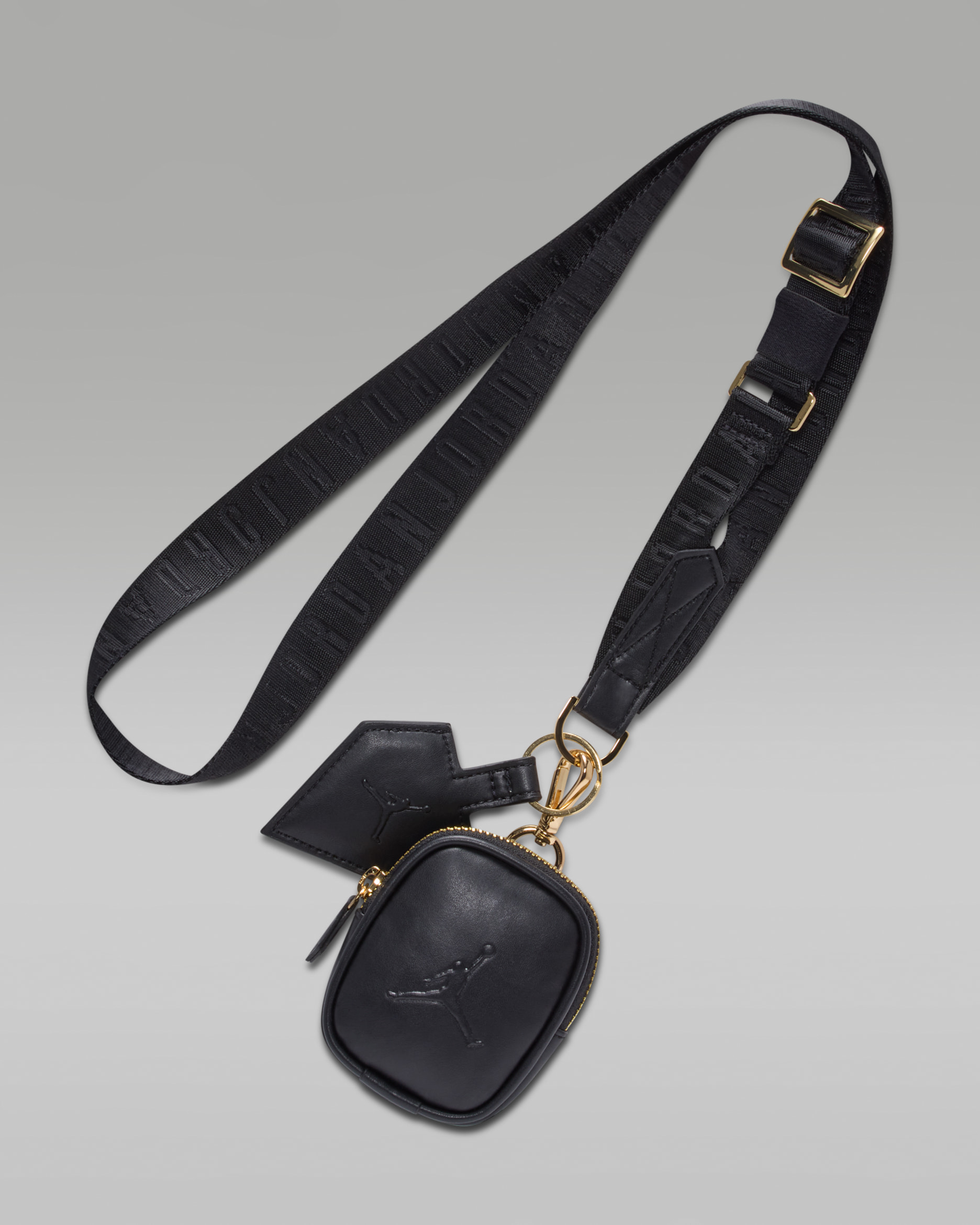 조던 트로피 컨버터블 랜야드 - 블랙/골드/블랙