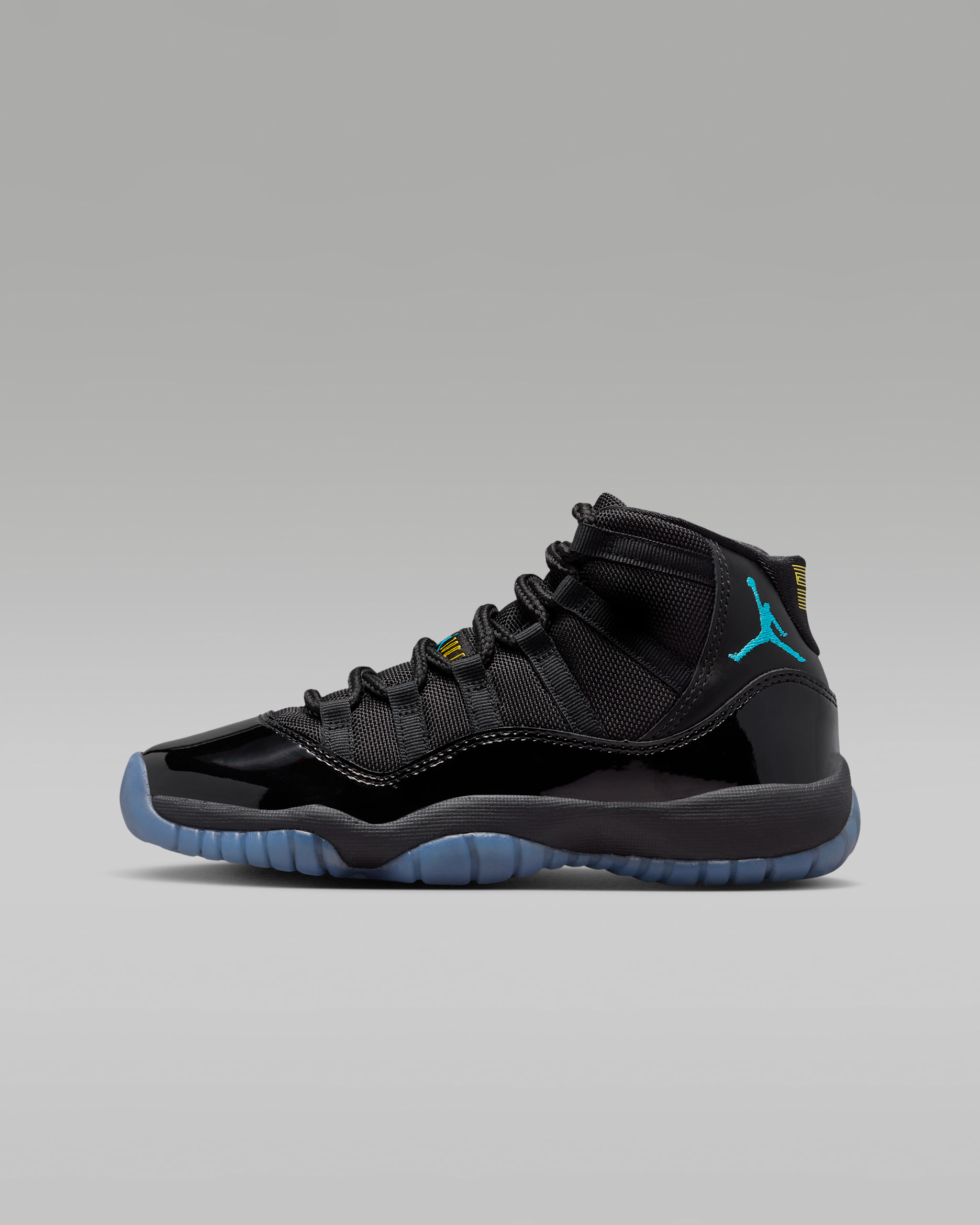 Air Jordan 11 Retro "Gamma" Big Kids' Shoes - Black/Black/Varsity Maize/Gamma Blue