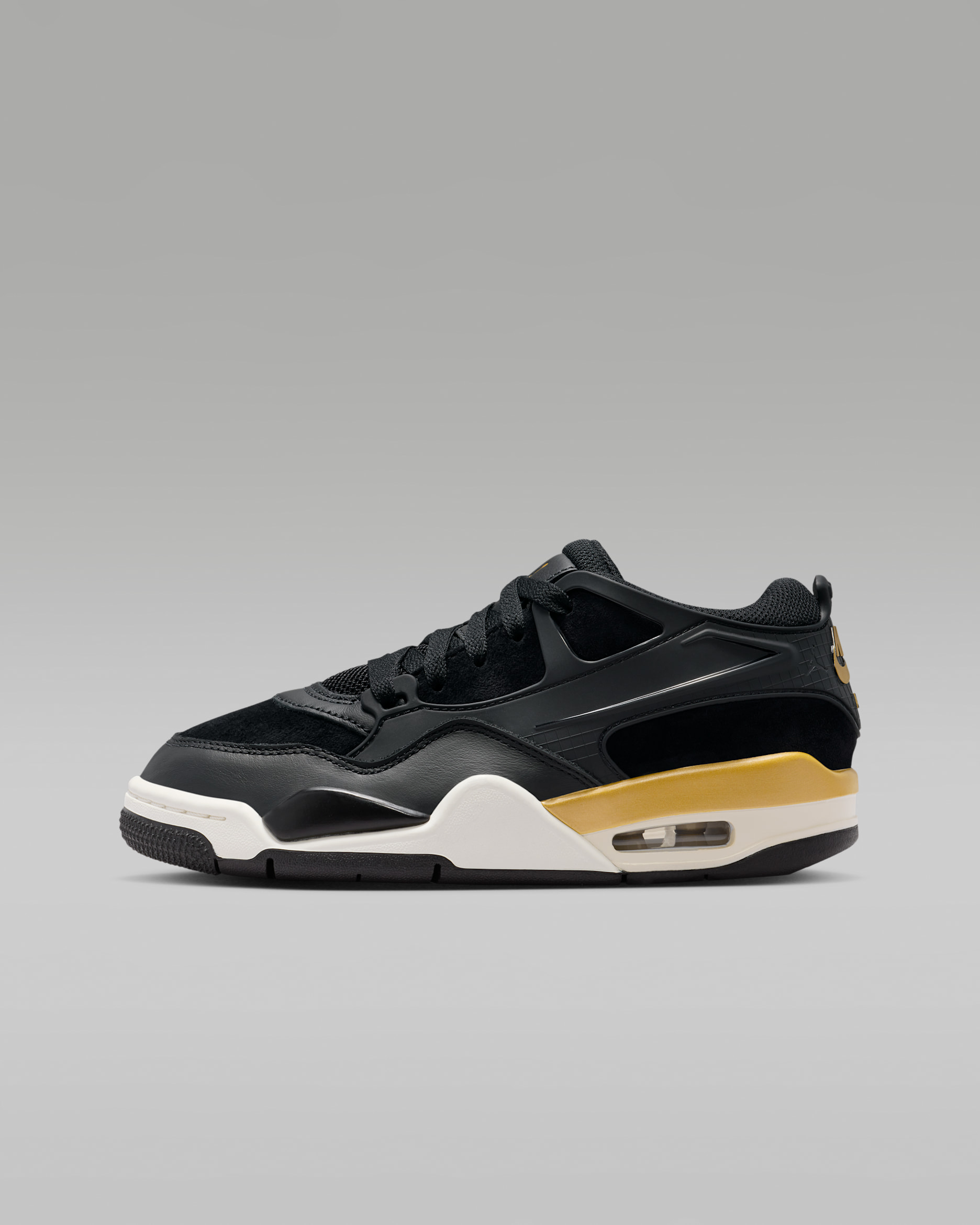 Sko Air Jordan 4 RM för ungdom - Svart/Sail/Team Gold/Metallic Gold
