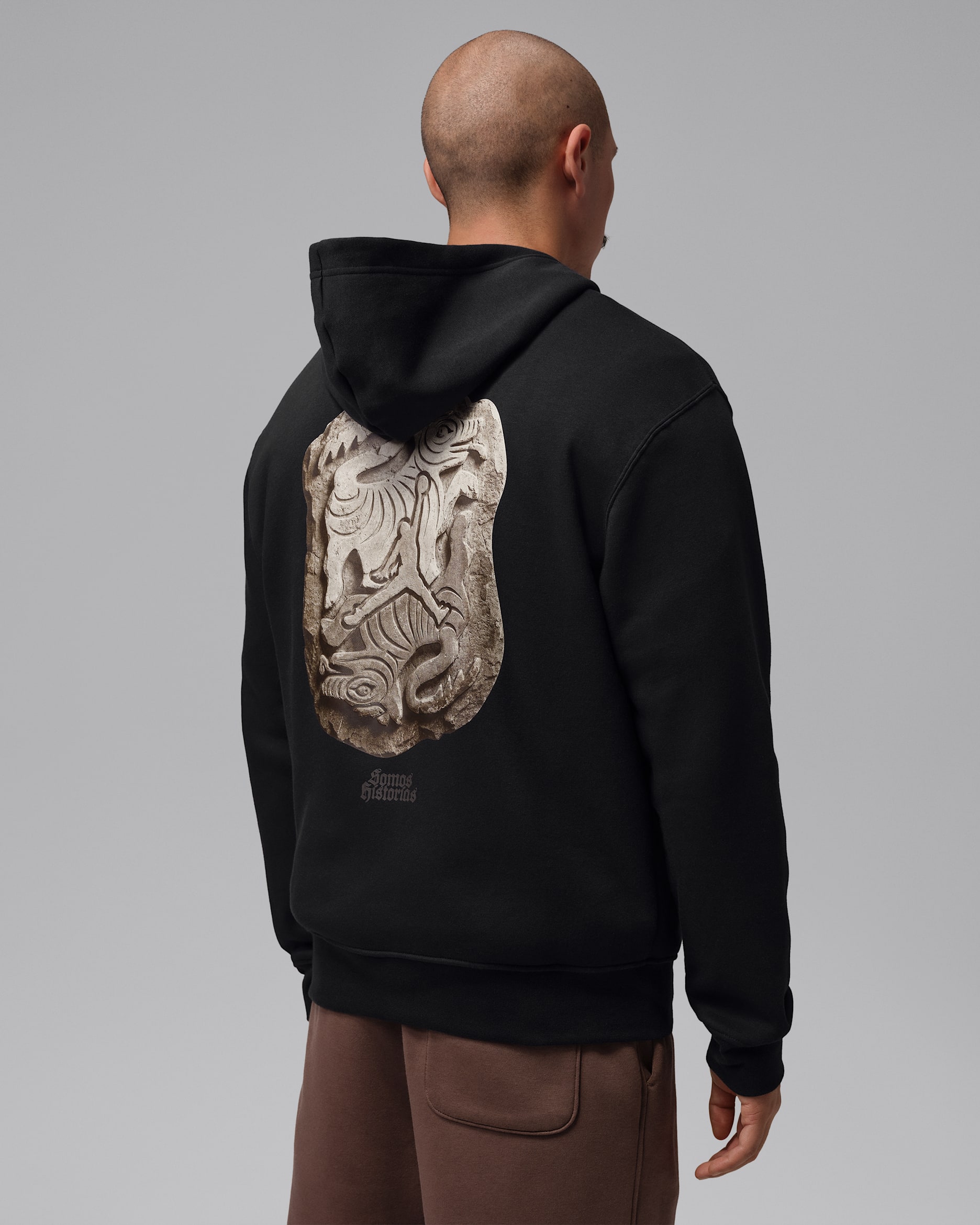 Sudadera con gorro sin cierre de tejido Fleece para hombre Jordan Brooklyn Día de Muertos - Negro