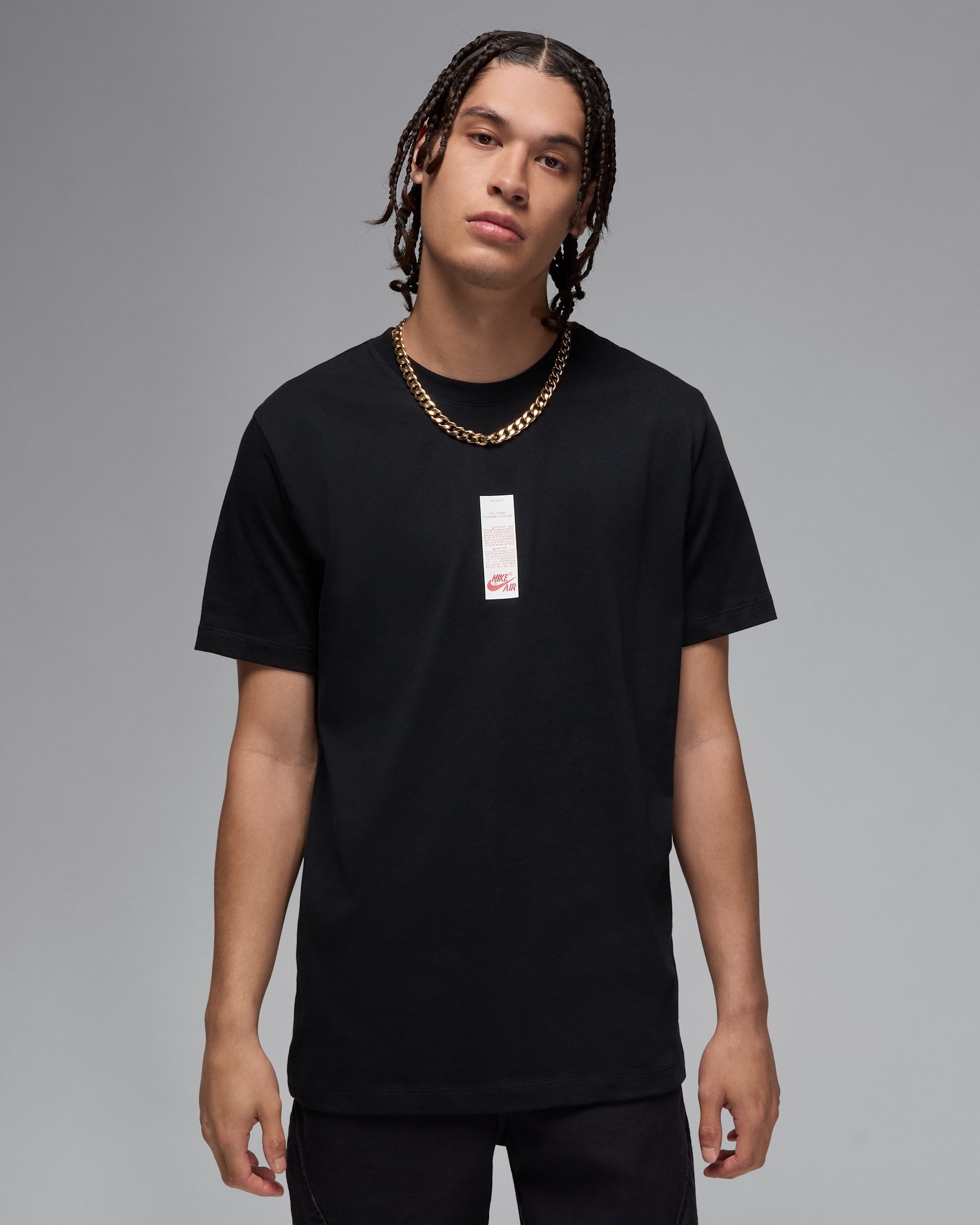 조던 브랜드 AJ1 남성 티셔츠 - 블랙/바시티 레드