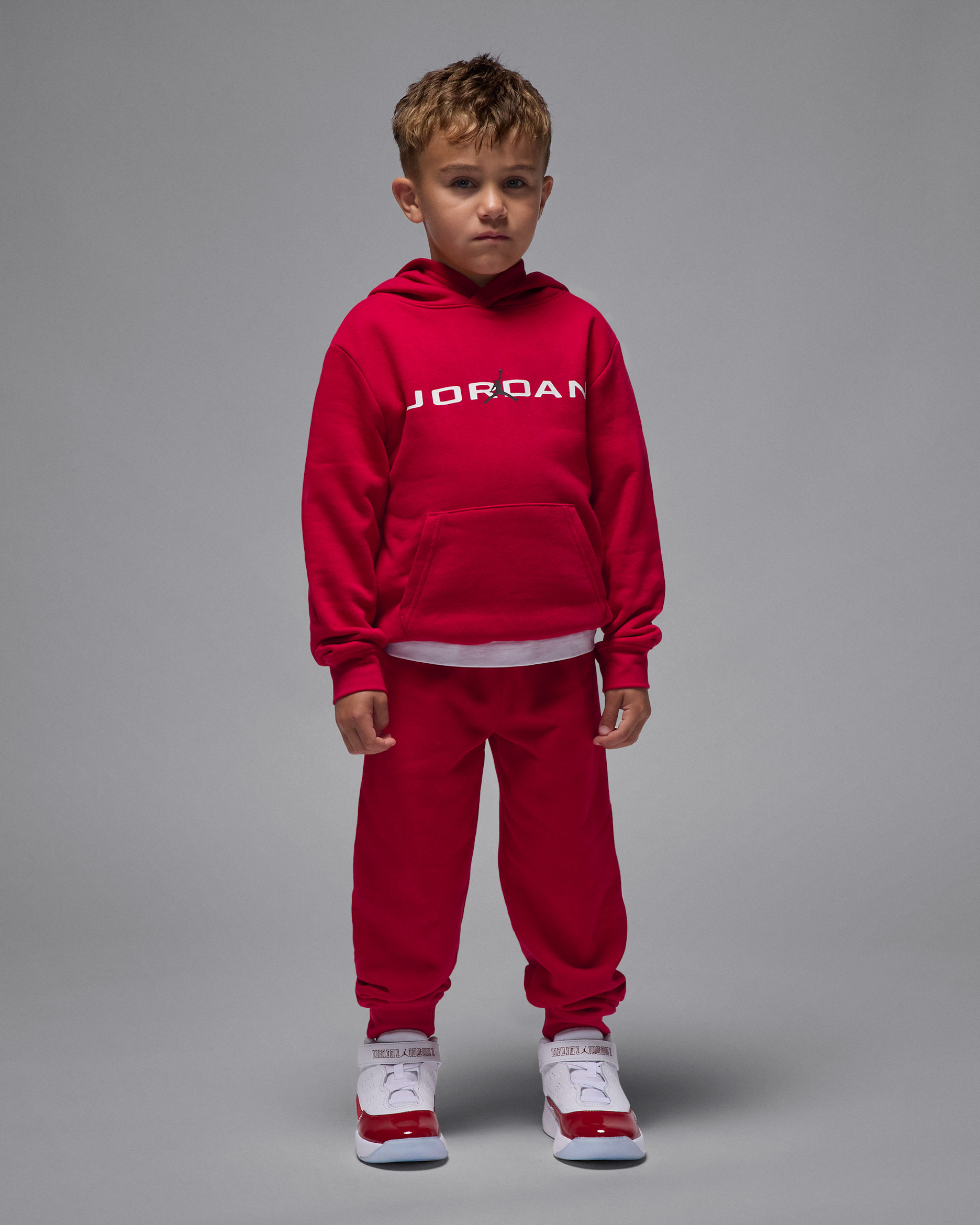 Jordan Conjunto de dos piezas Baseline de tejido Fleece - Niño/a pequeño/a - Gym Red