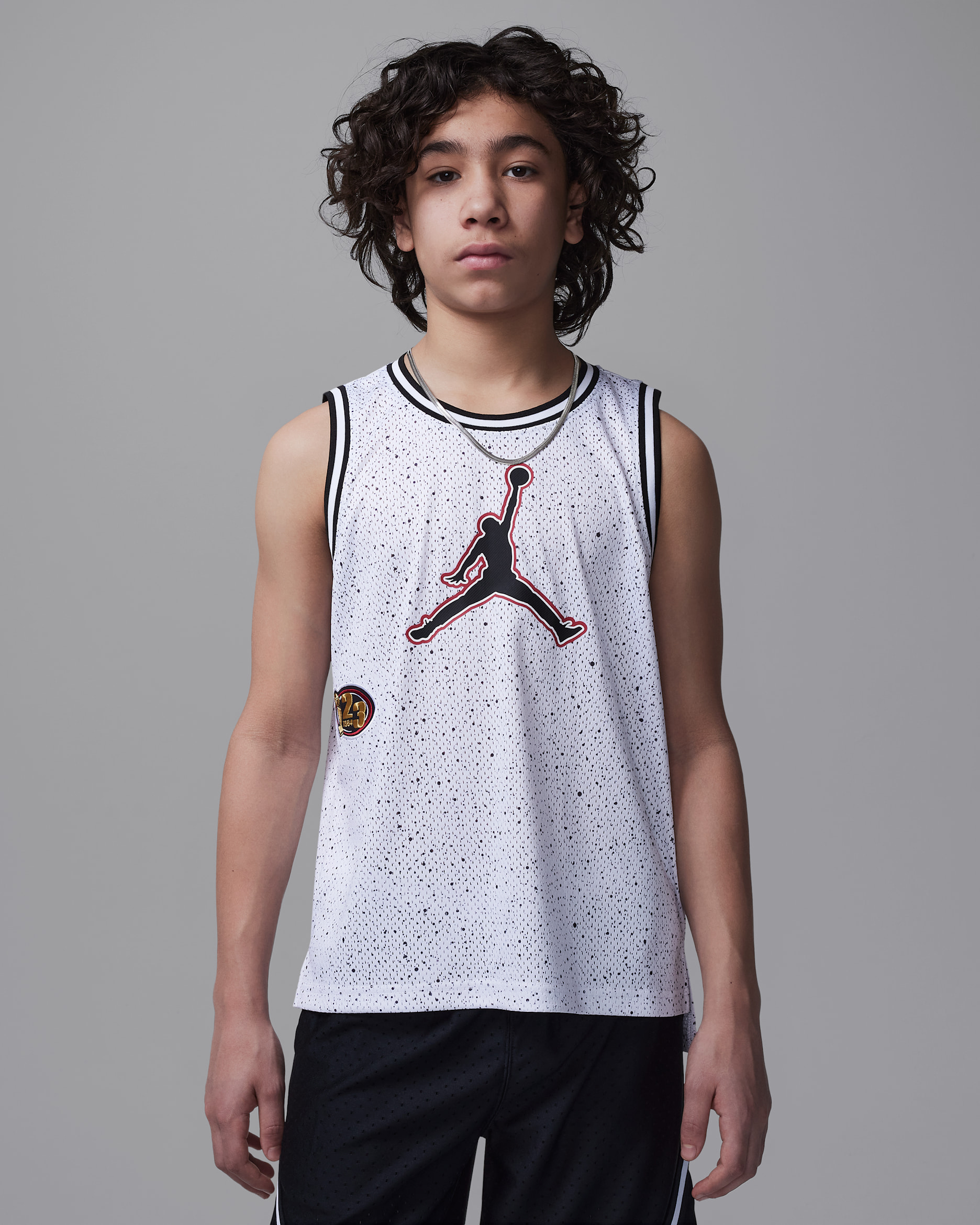 Maillot Playoff Speckle Jordan pour ado - Blanc
