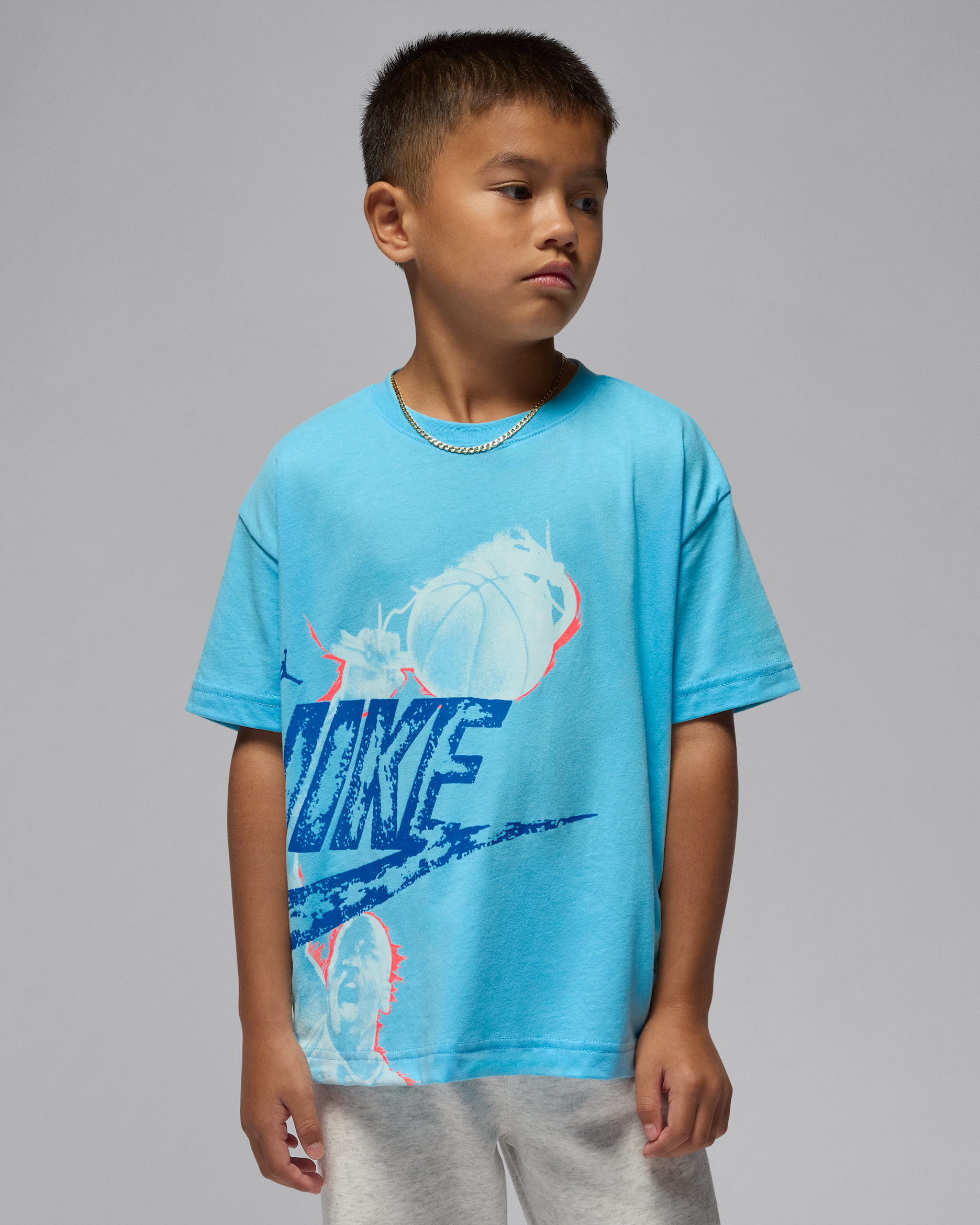 Playera Reissue para niños talla pequeña Jordan - Azul frío