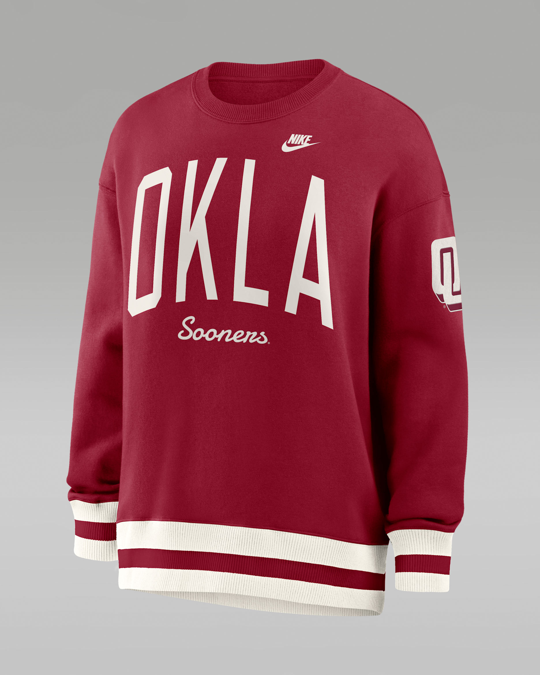 Oklahoma Legacy Women's Nike College Pullover Crew - Team Crimson/White