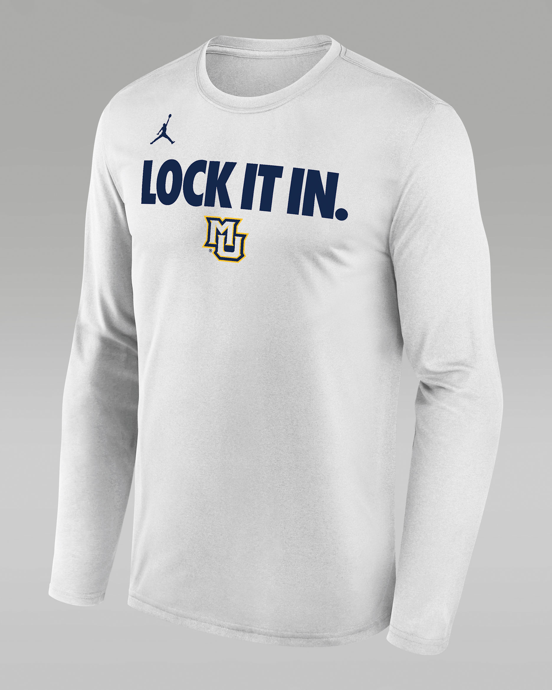 Marquette 2026 On-Court Bench Men's Nike Dri-FIT College Long-Sleeve T-Shirt - White