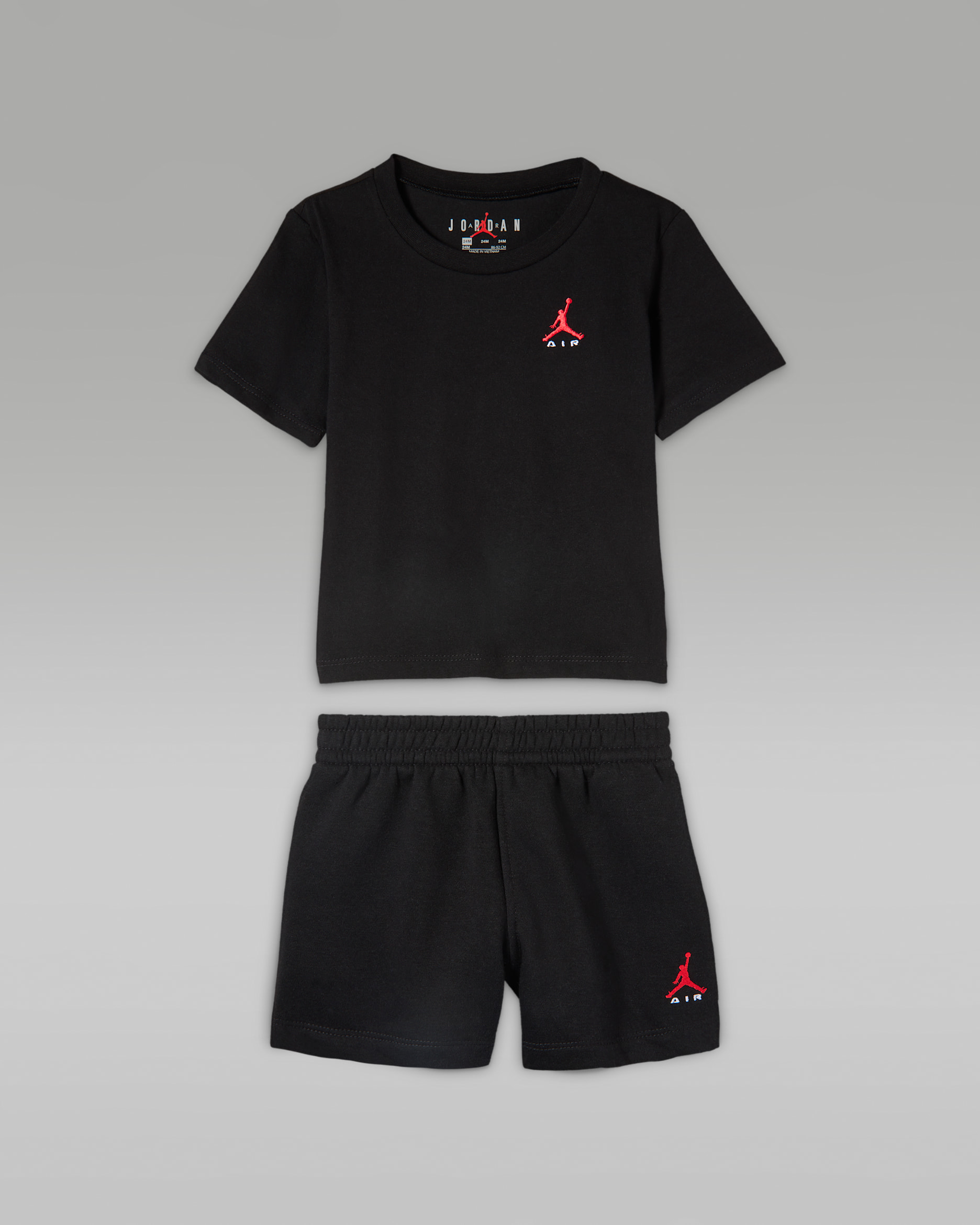 Conjunto Brooklyn de 2 piezas de shorts para bebé (12-24 meses) Jordan - Negro