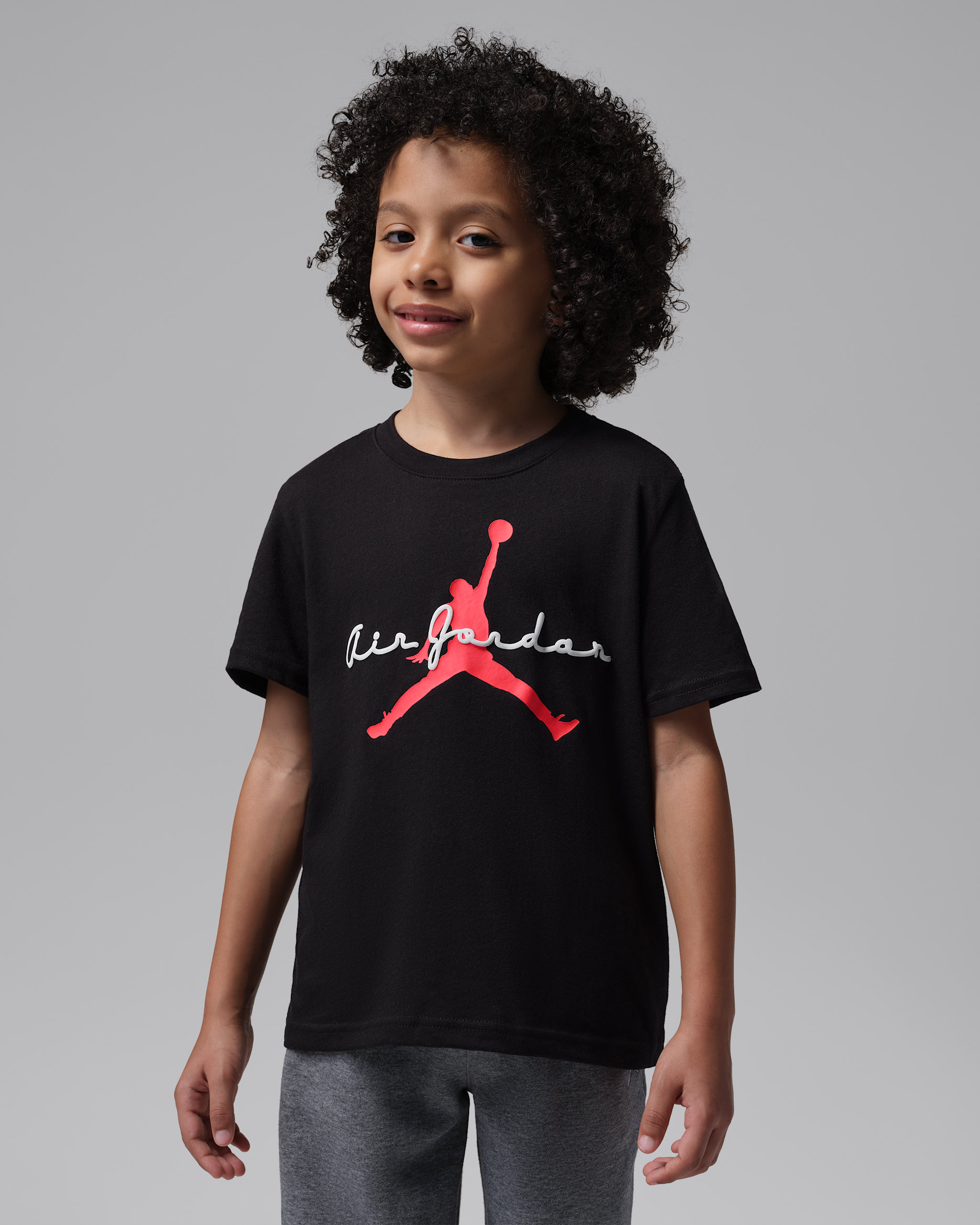 Playera con tipografía para niños talla pequeña Jordan Flight Essentials - Negro