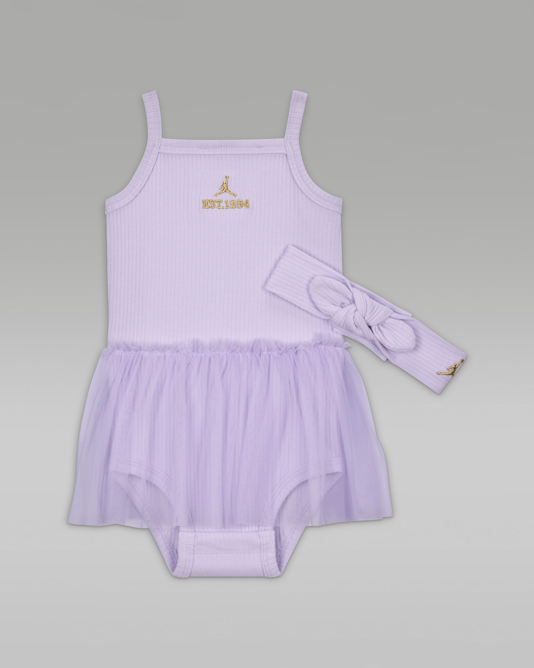Conjunto de dos piezas de body sin mangas con tutú para bebé Jordan - Bruma violeta
