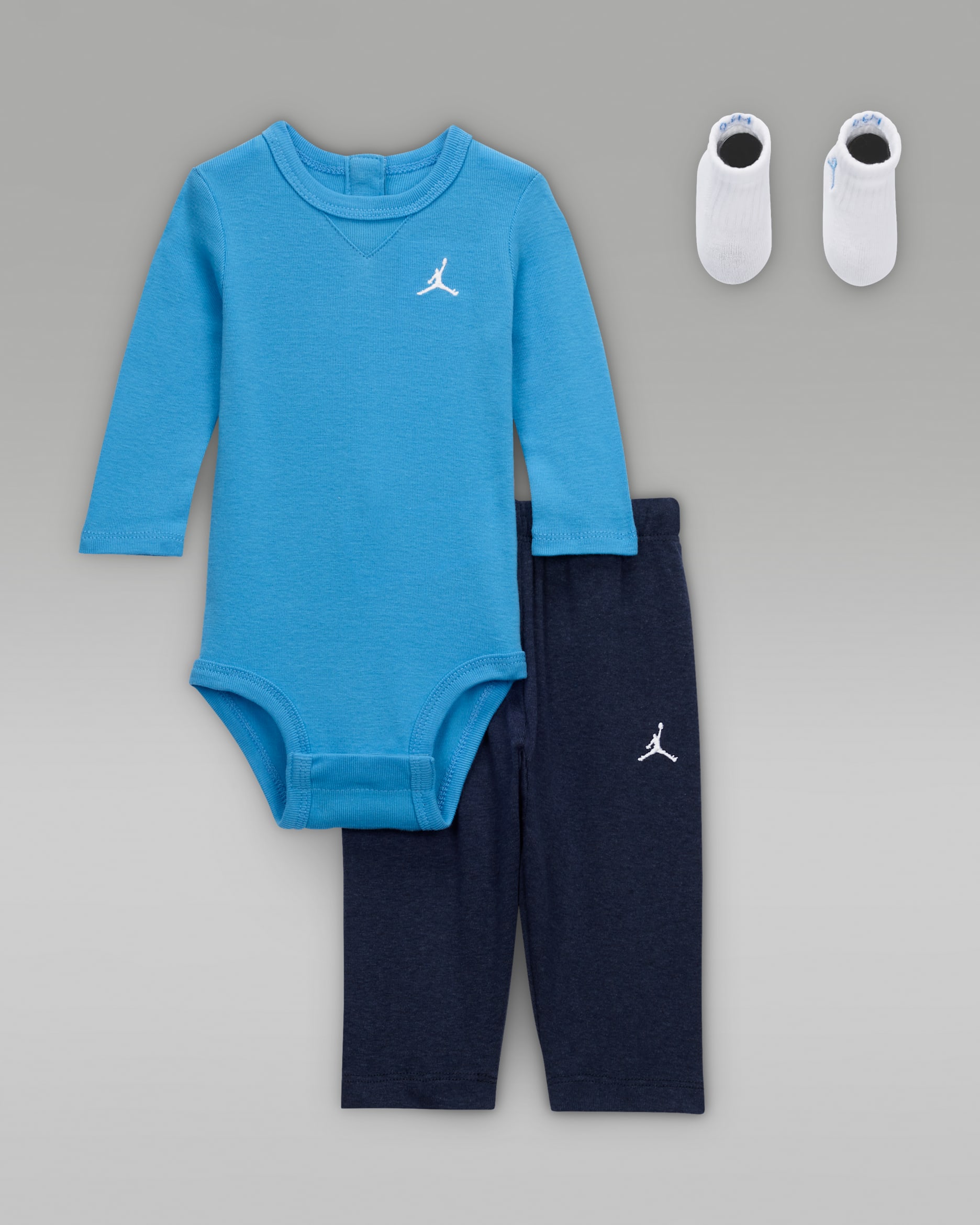 Jordan Baby Essentials Long Sleeve Bodysuit Boxed Set - Obsidian
