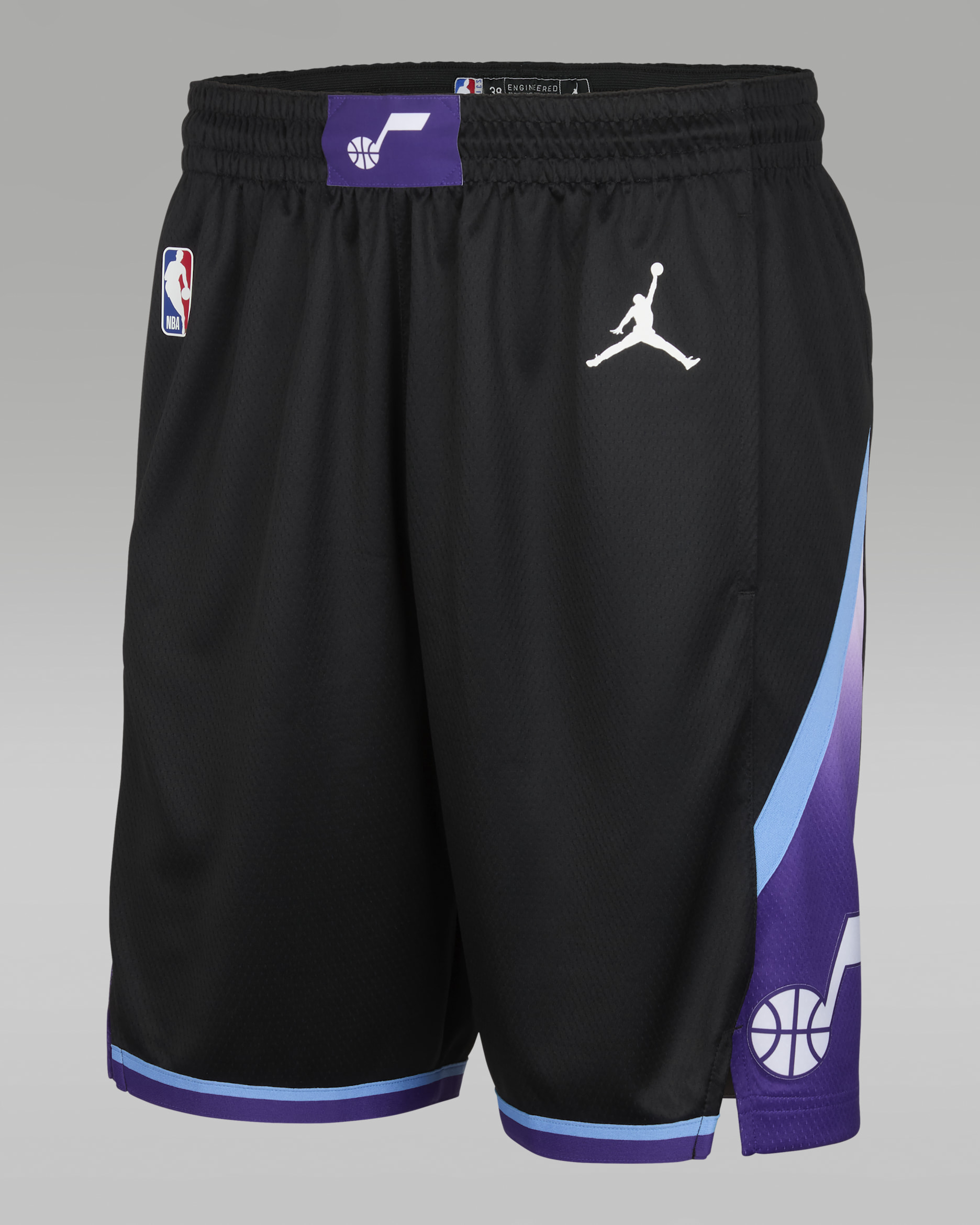 Utah Jazz 2024/25 Statement Edition Men's Jordan Dri-FIT NBA Swingman Shorts - Black/White