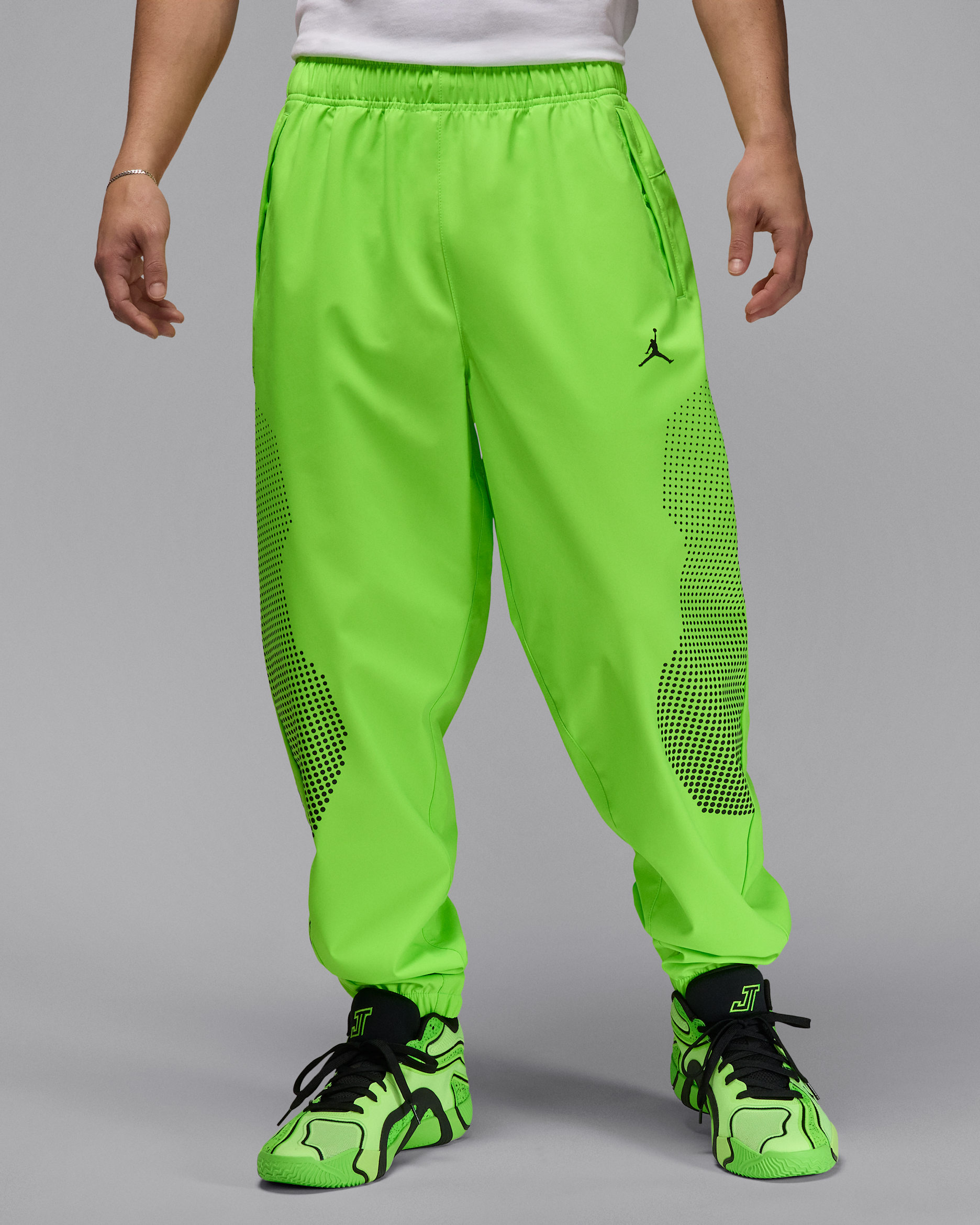 Calças de aquecimento Jordan Sport JAM para homem - Verde Electric/Preto