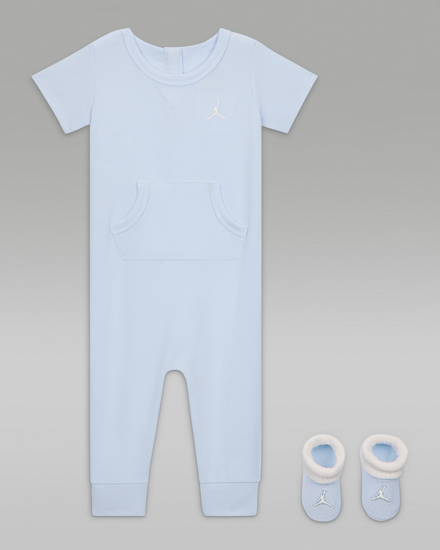 Jordan Baby Essential 2-Piece Short Sleeve Coverall Set - Hydrogen Blue