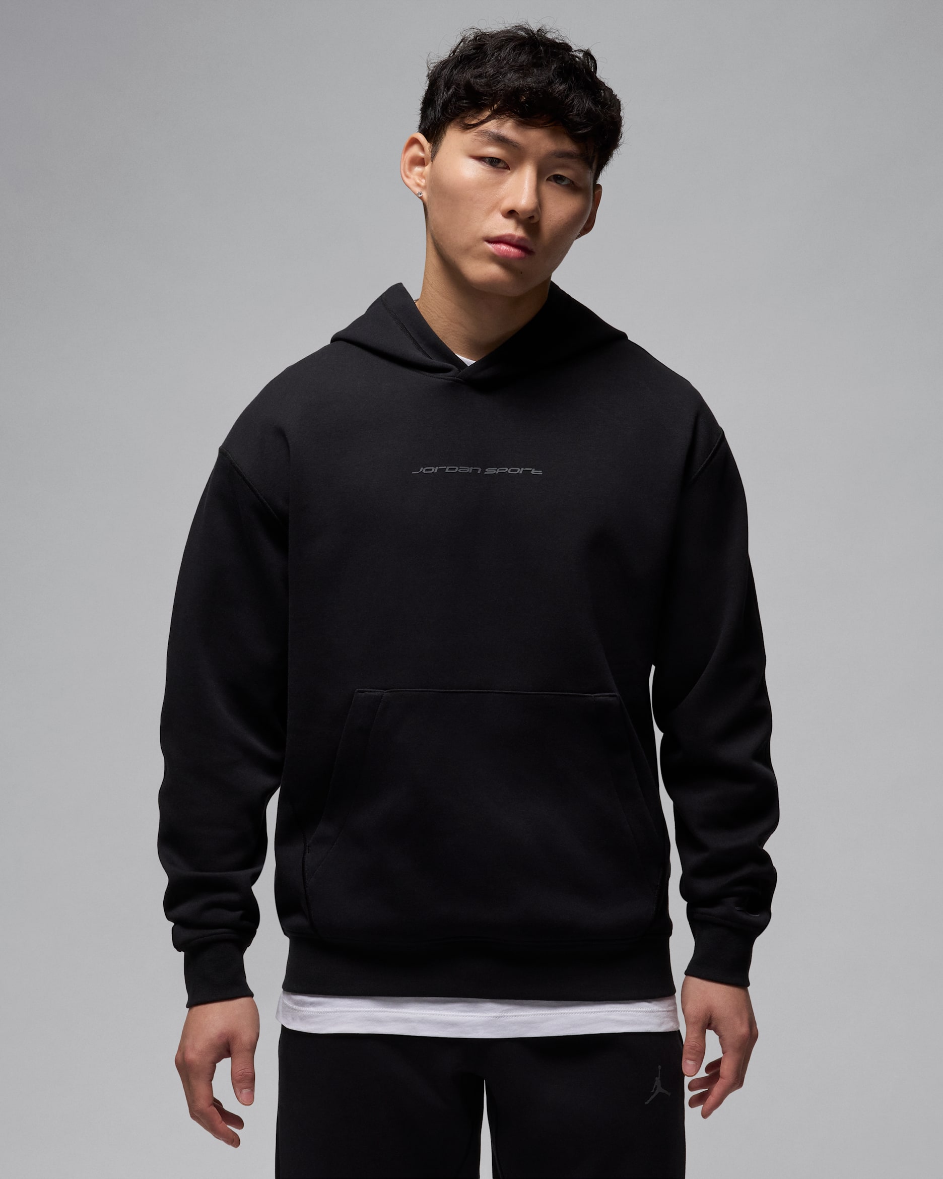 Jordan Sport Hoop Fleece Men's Dri-FIT Pullover Hoodie - Black/Dark Shadow