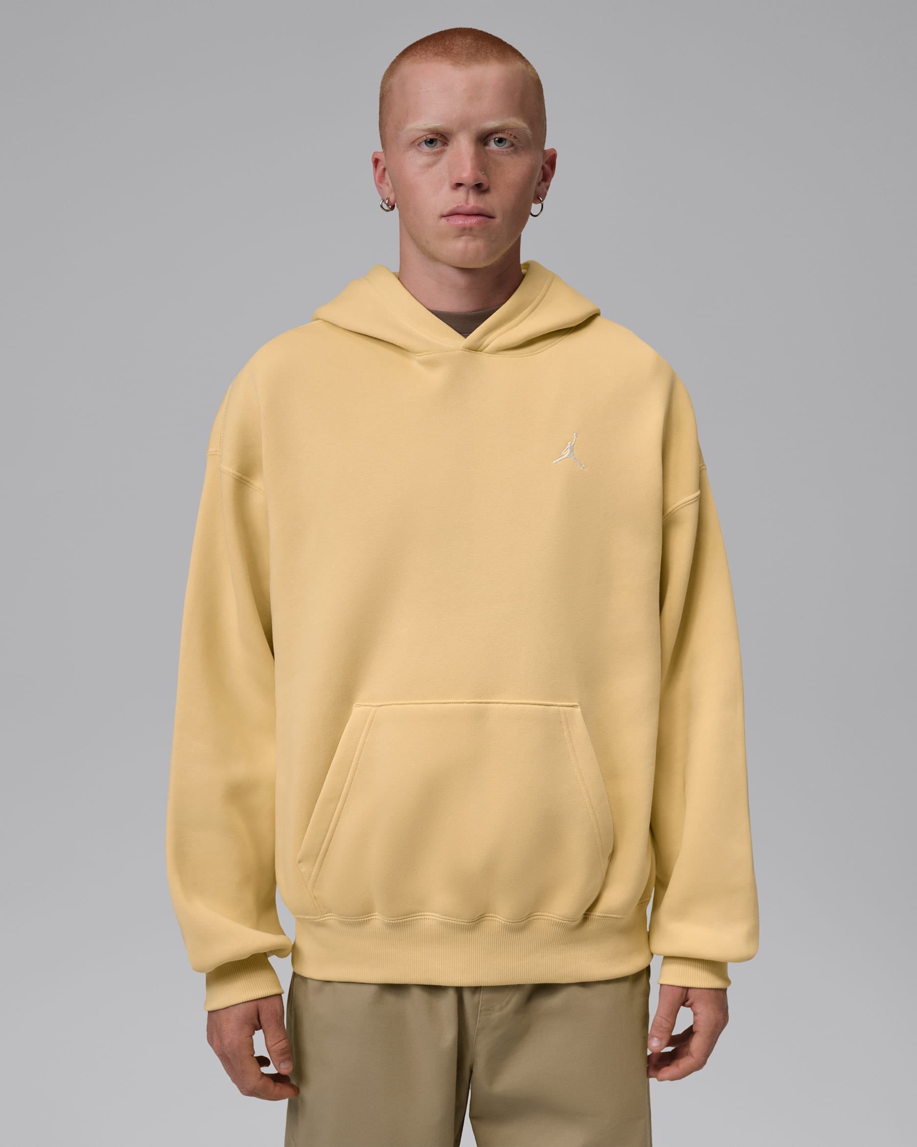 Jordan Brooklyn Fleece oversized hoodie voor heren - Lemon Wash/Sail