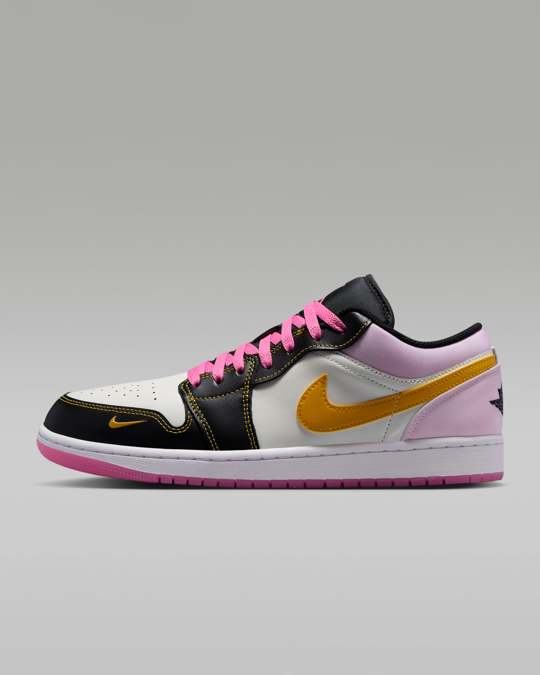 Air Jordan 1 Low SE Men's Shoes - Black/Sail/Pinksicle/University Gold