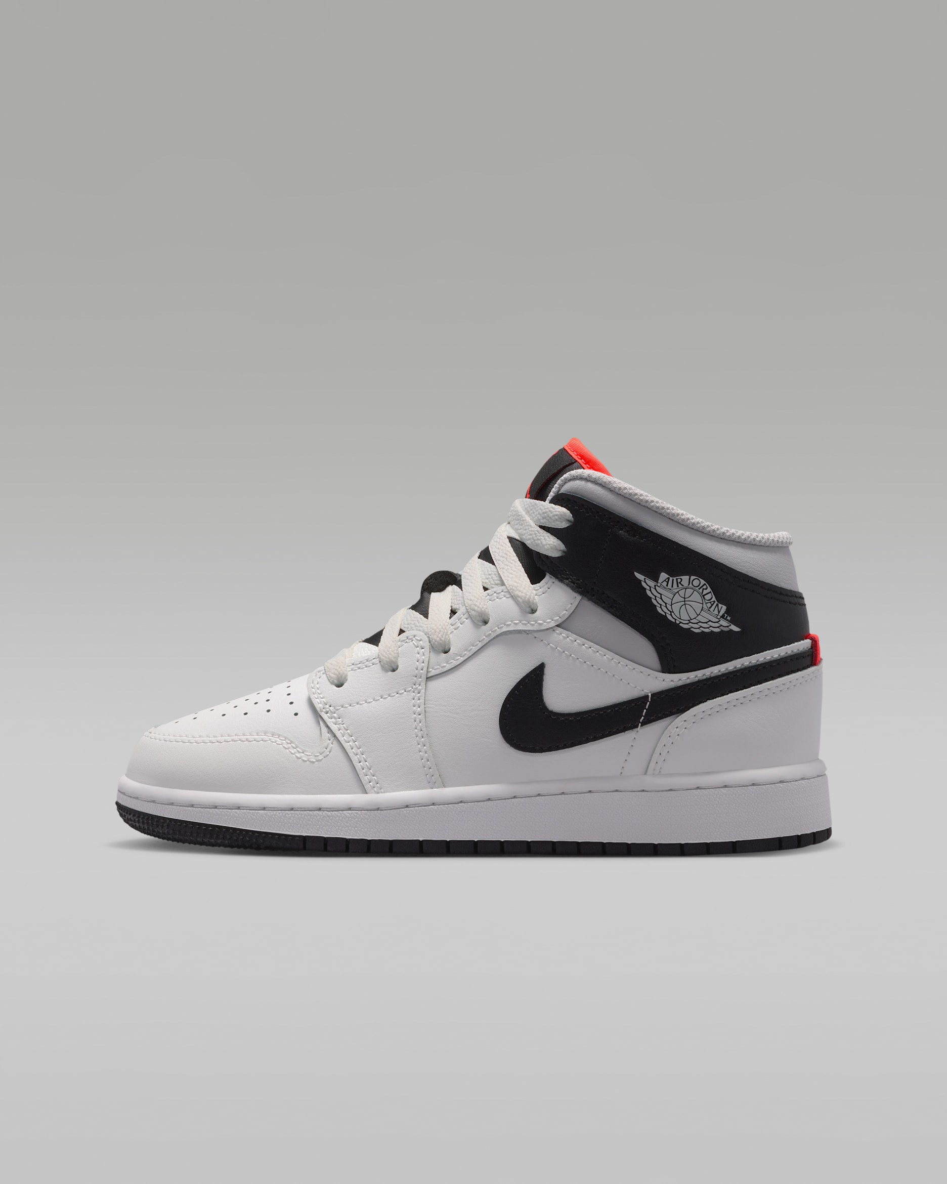 에어 조던 1 미드 주니어 신발 - 서밋 화이트/인프라레드 23/뉴트럴 그레이/블랙