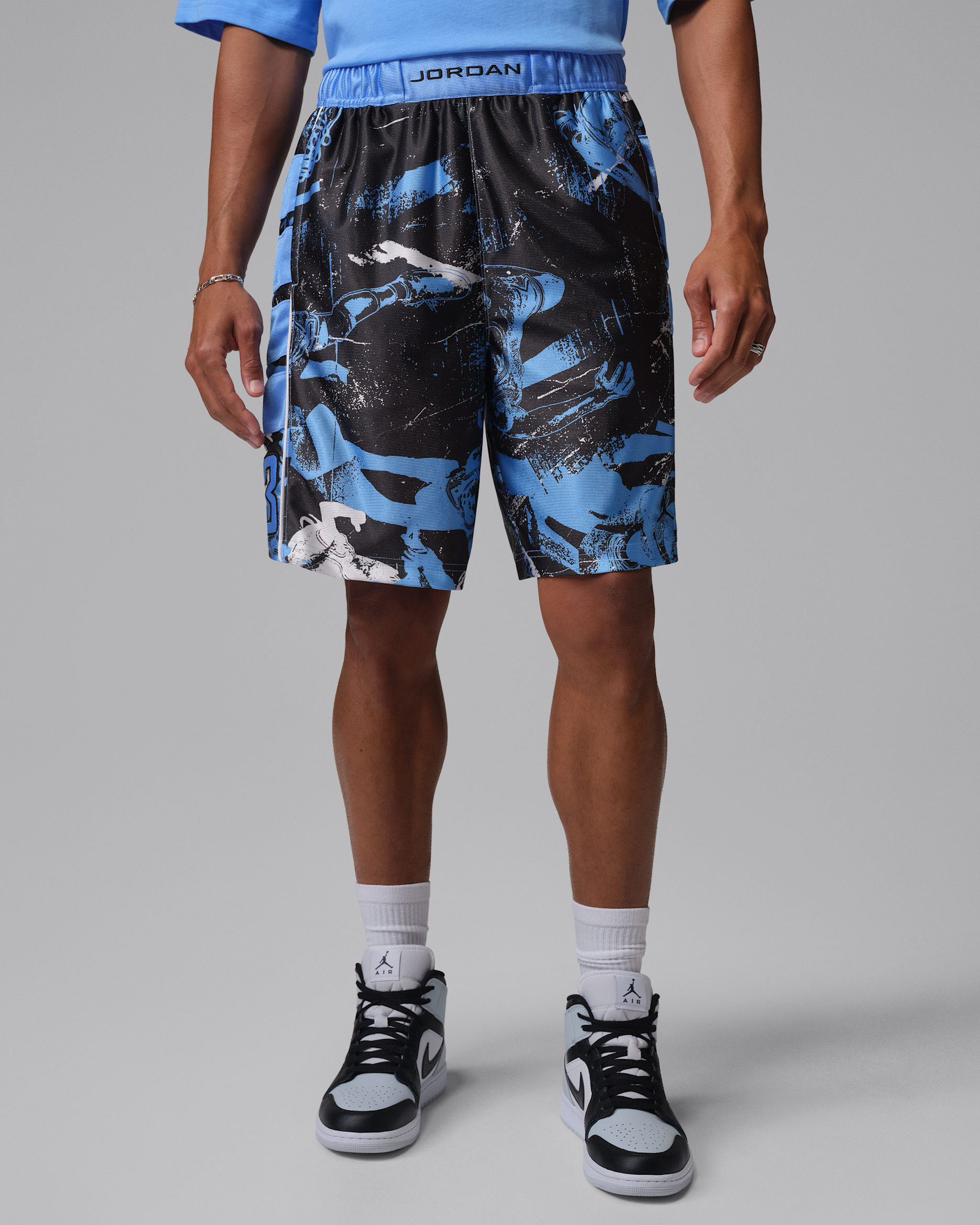 Jordan Brooklyn Cat Scratch Men's Shorts - University Blue/Black/White