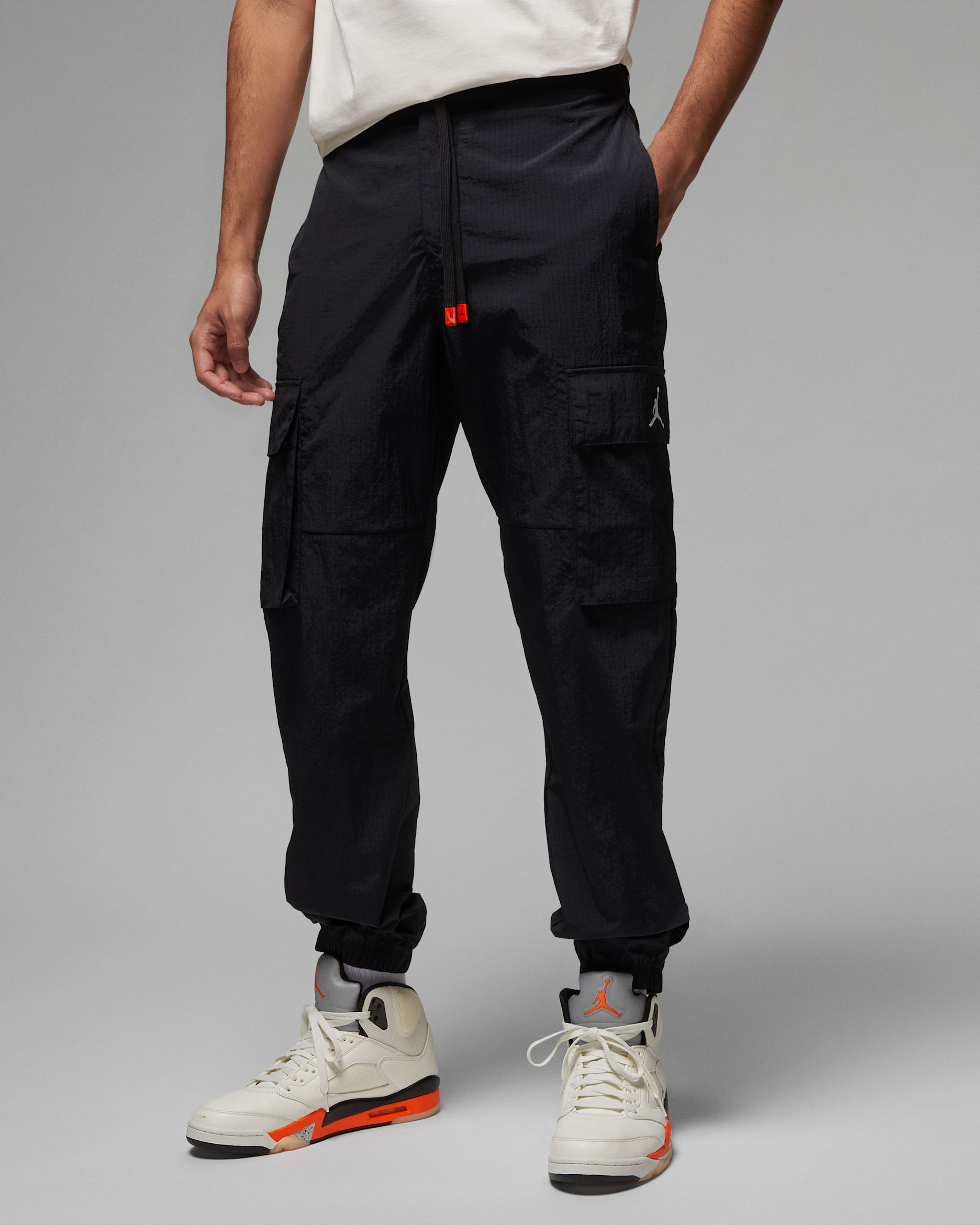 Jordan Flight MVP Men's Woven Trousers - Black/Rush Orange/Phantom