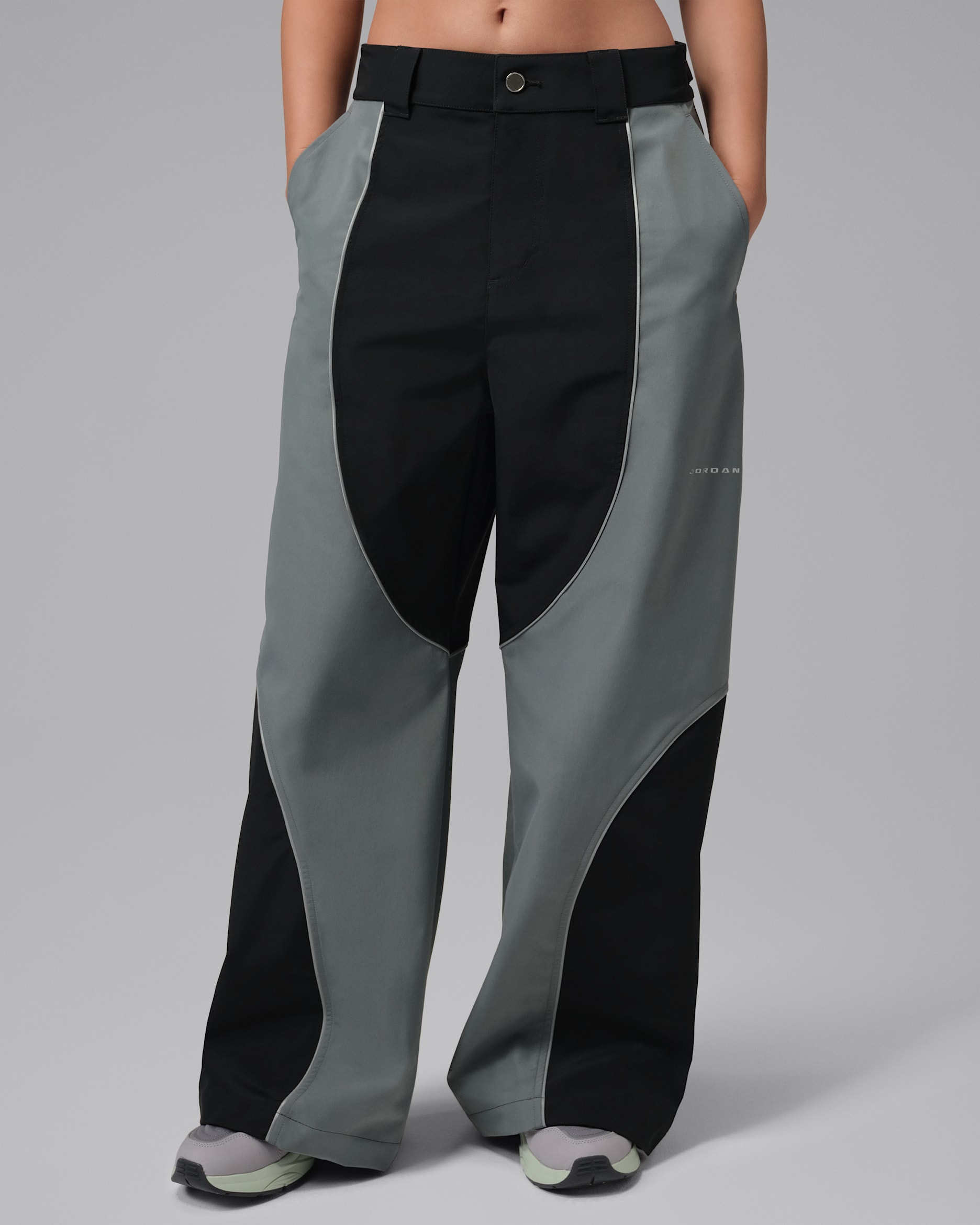 Pants de pierna ancha holgados para mujer Jordan Flight - Gris humo/Negro