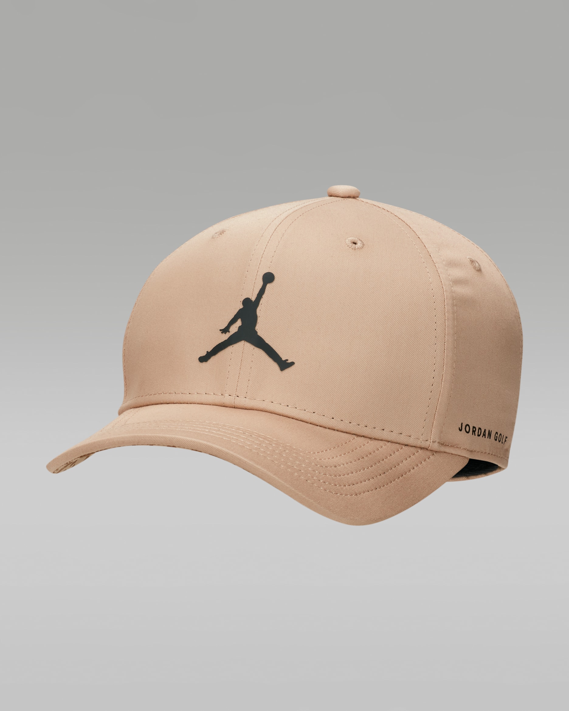 Jordan Golf Rise Cap Adjustable Structured Hat - Hemp/Black/Light British Tan