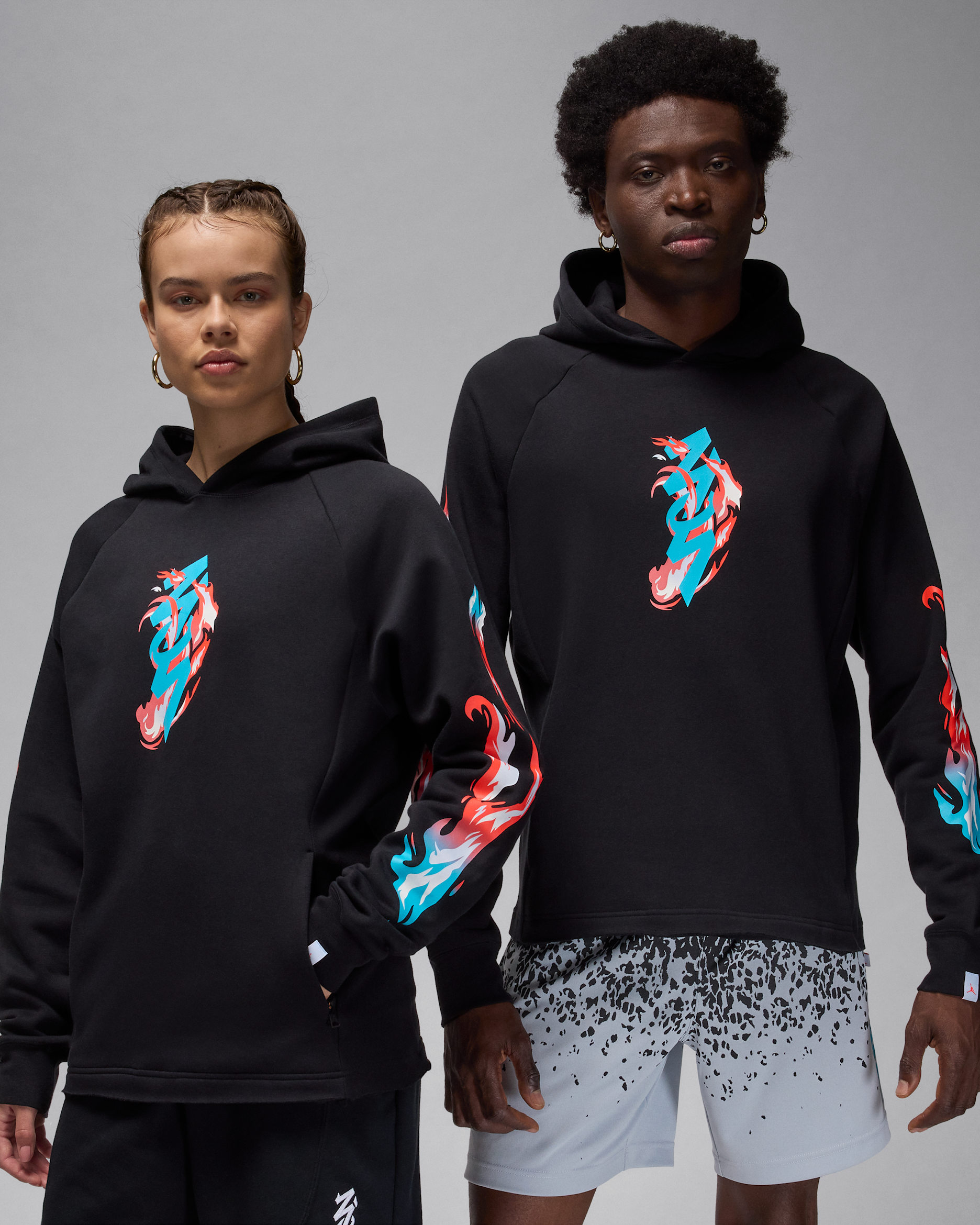 Zion Men's Graphic Fleece Pullover Hoodie - Black