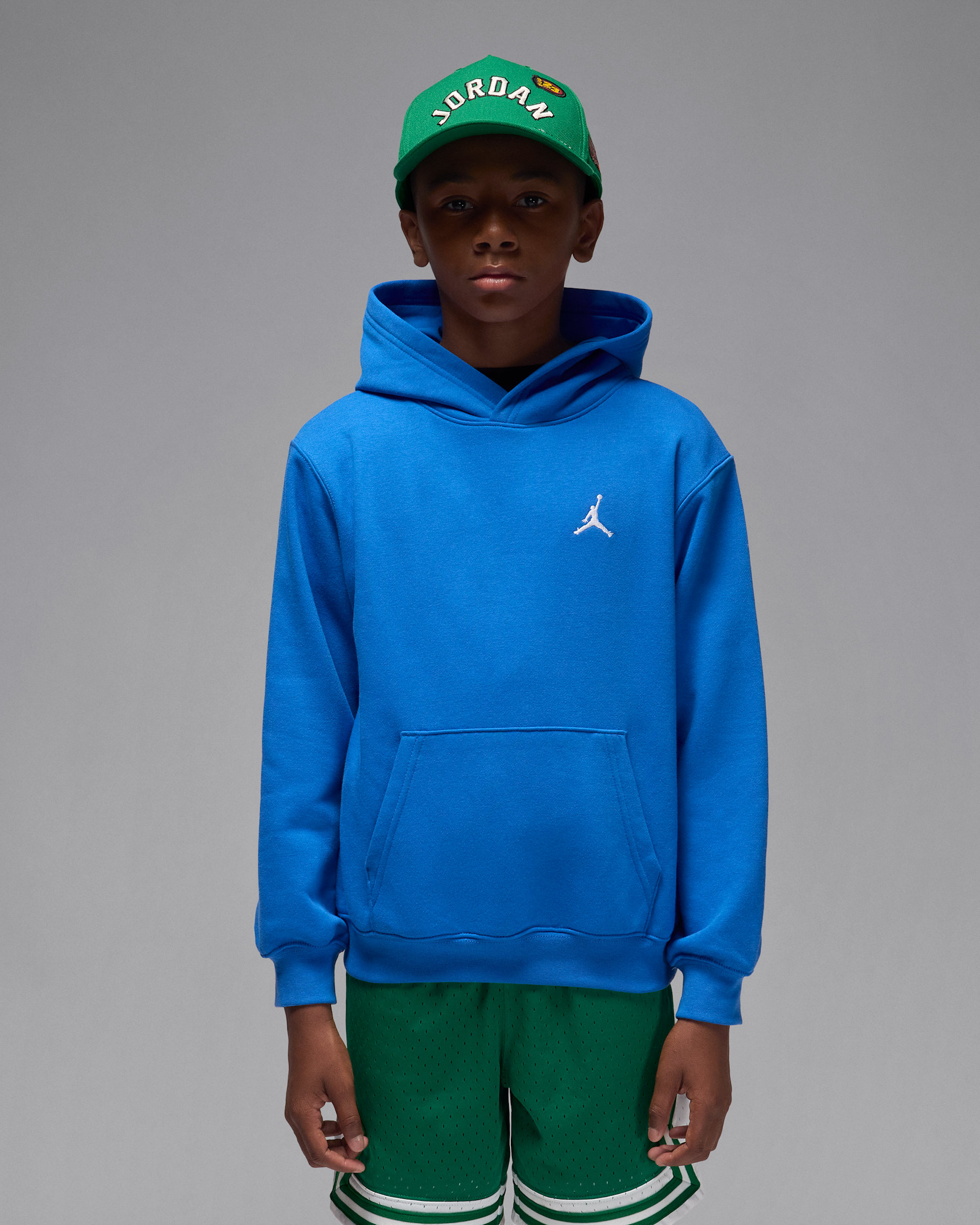 Sudadera con gorro sin cierre para niños talla grande Jordan Brooklyn Fleece - Azul deportivo