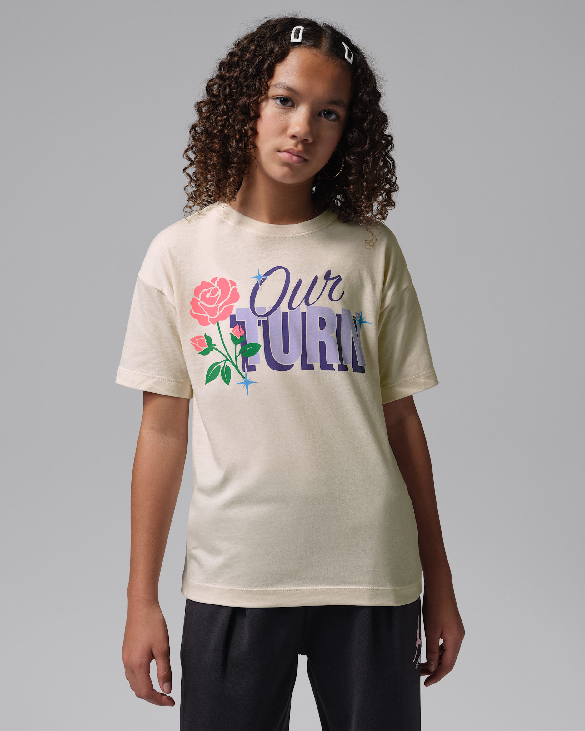 Jordan Big Kids' "Our Turn" T-Shirt - White