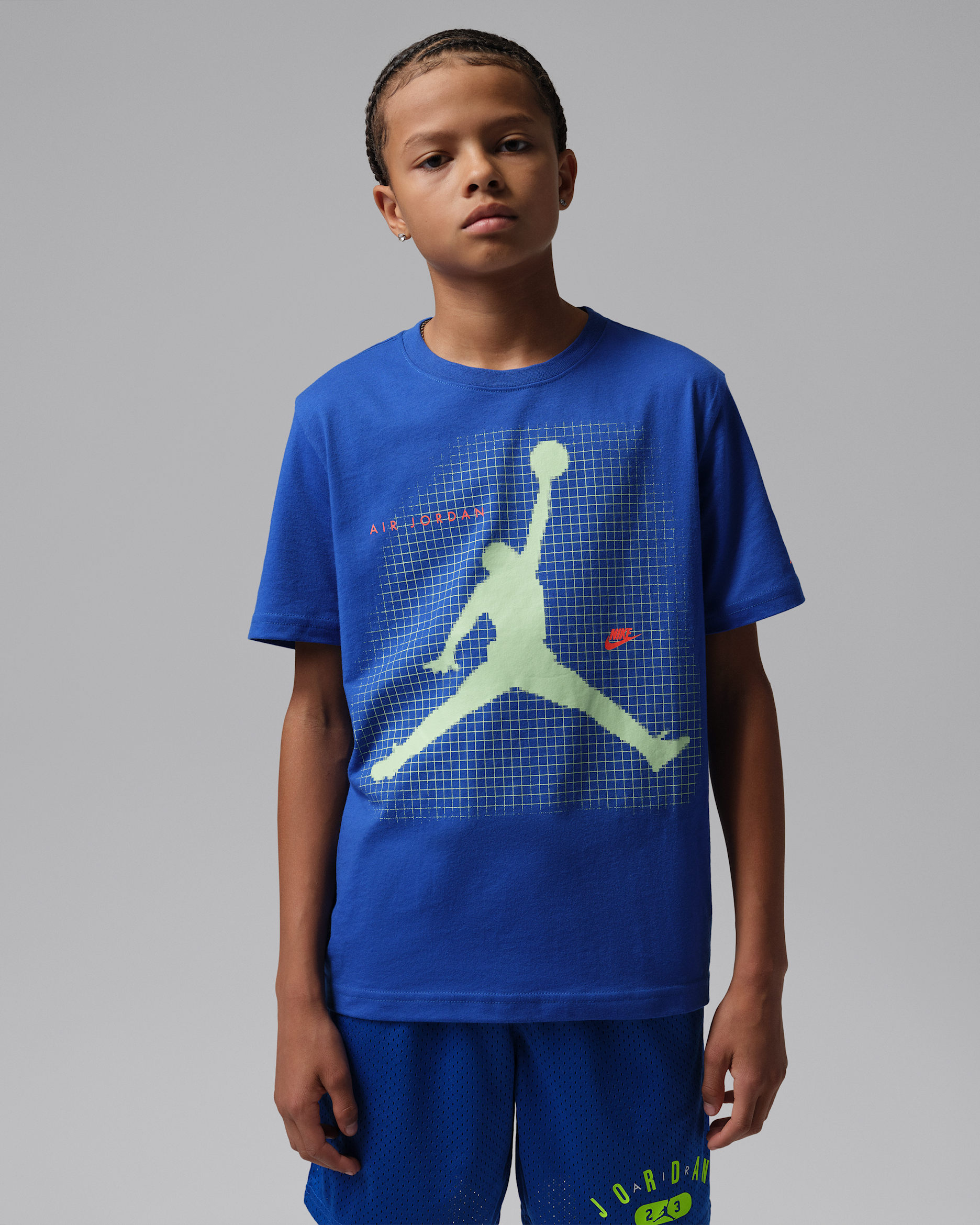 Playera Jordan Jumpman Grid Blur para niños talla grande - Royal juego