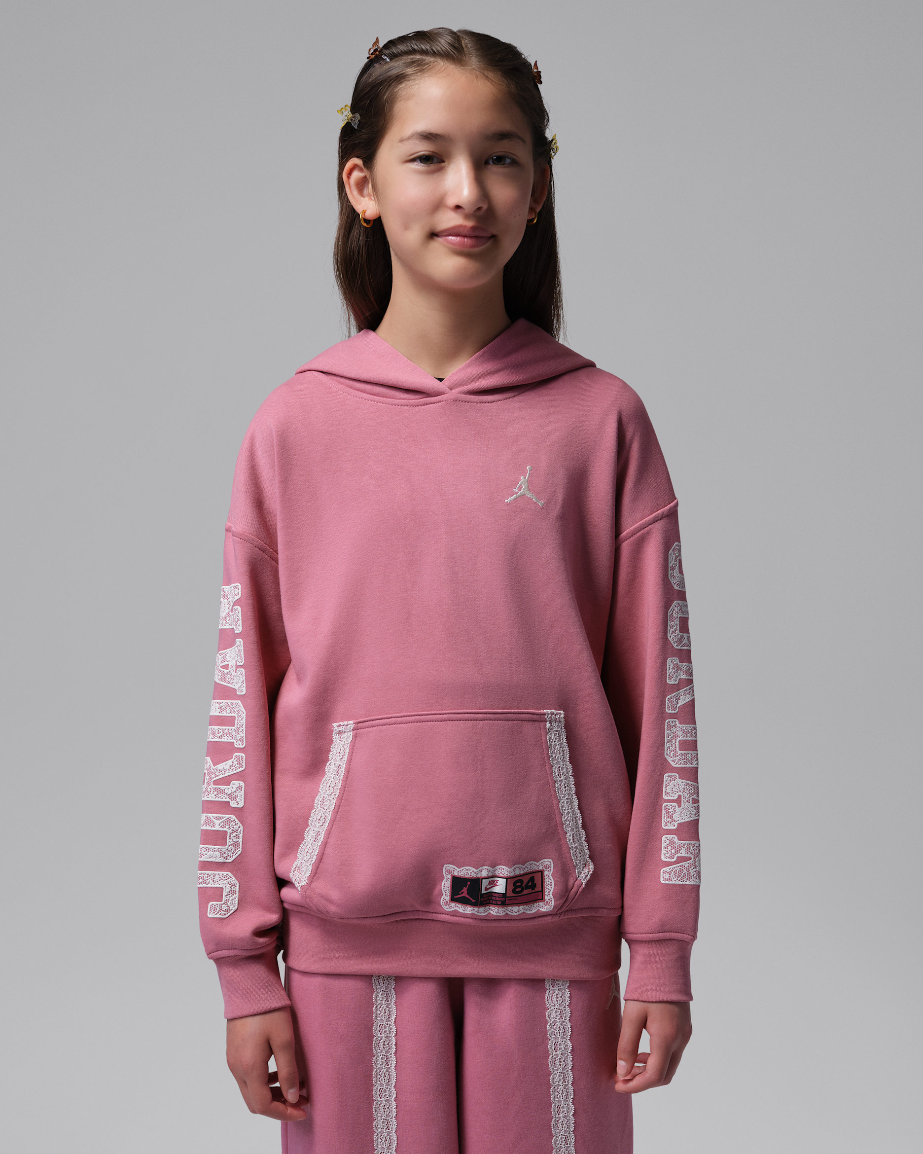 Sudadera con gorro sin cierre de French Terry para niños talla grande Jordan - Baya del desierto
