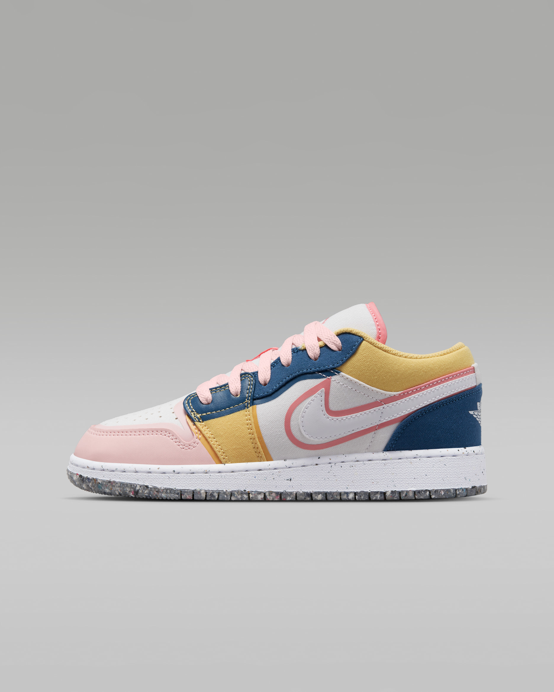 Air Jordan 1 Low SE Older Kids' Shoes - White/French Blue/Topaz Gold/Coral Chalk