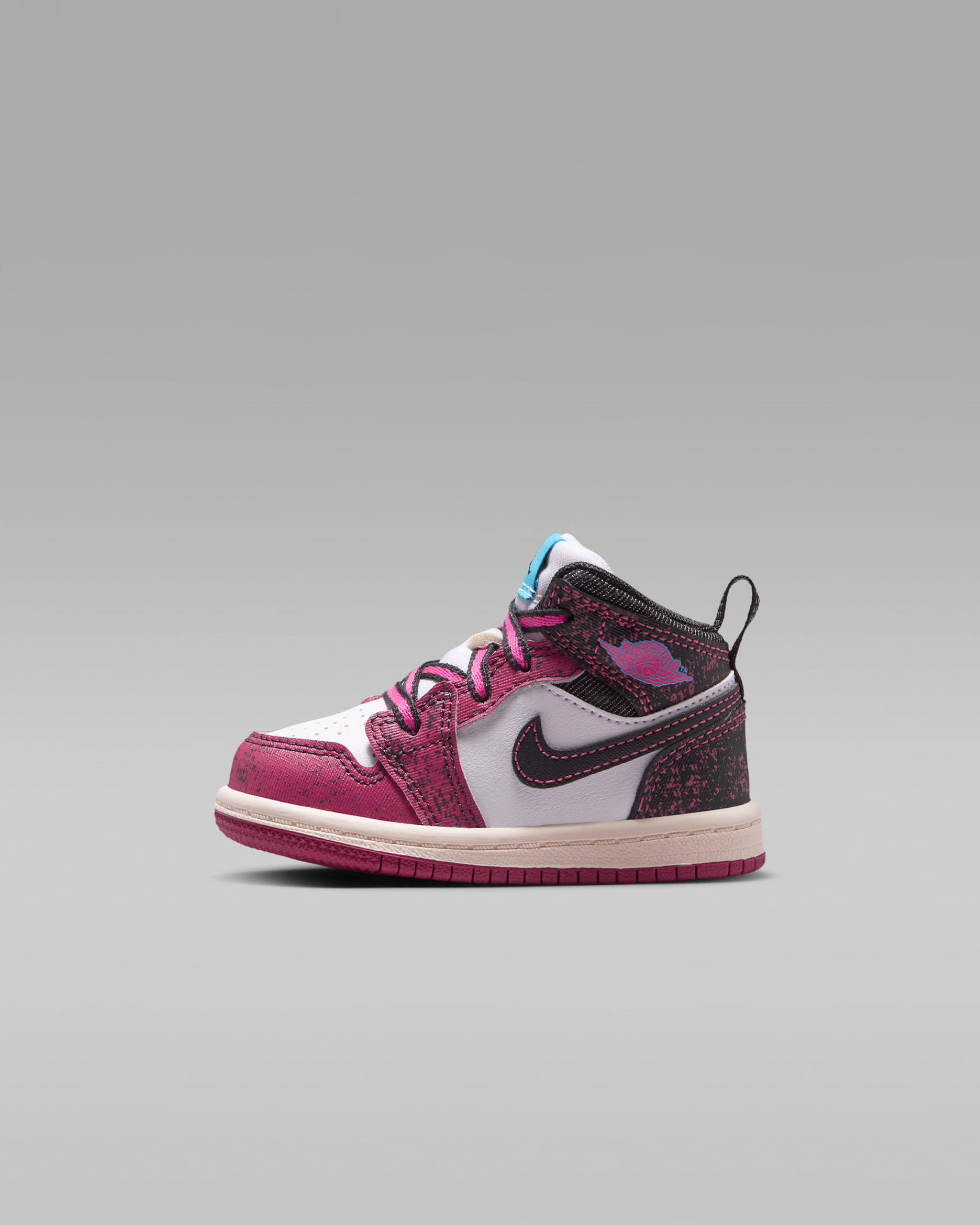 Jordan 1 Mid SE Baby/Toddler Shoes - Sweet Beet/Off-Noir/White/Desert Pink