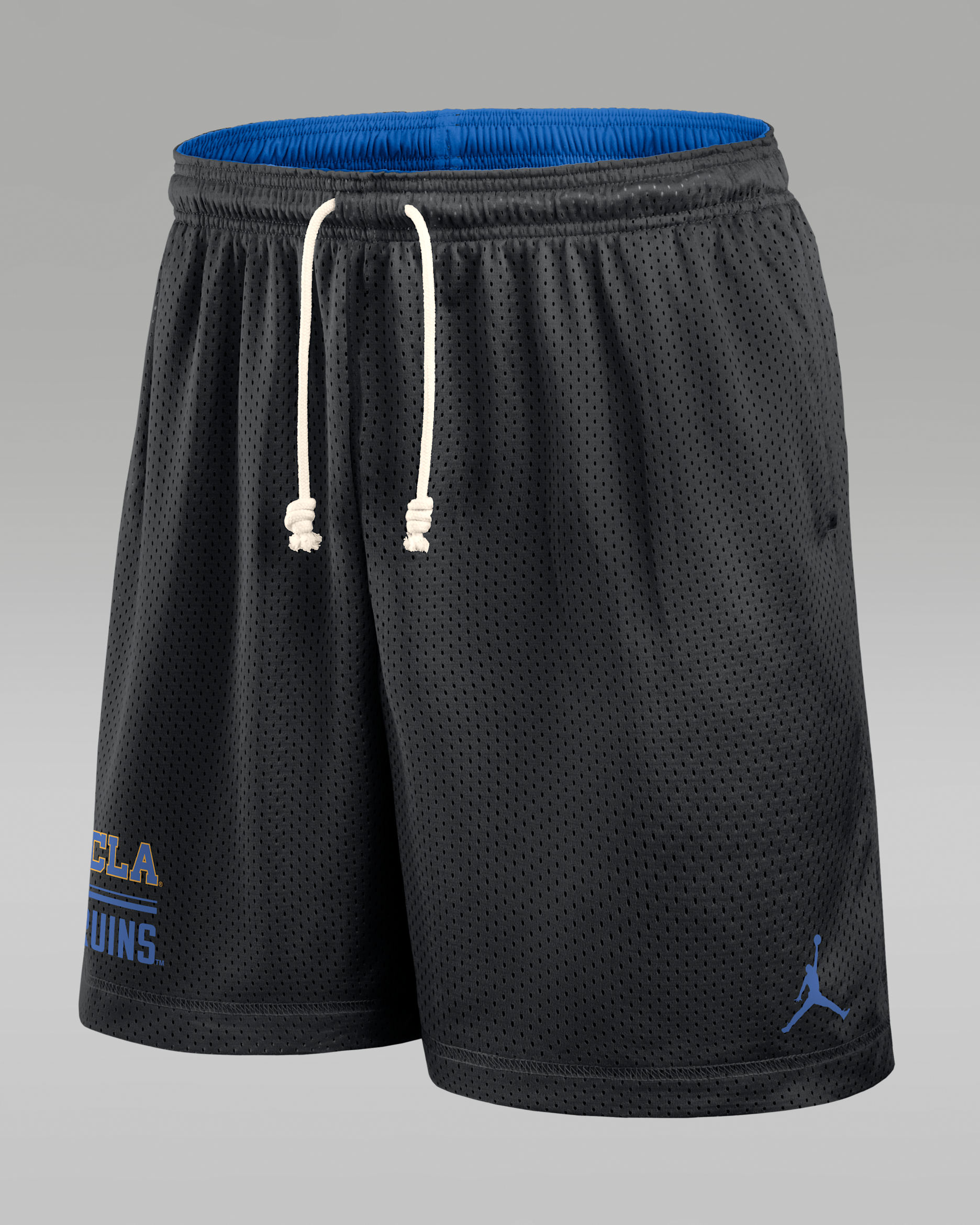 Shorts reversibles universitarios marca Jordan para hombre Dri-FIT UCLA Courtside - Negro/Azul claro