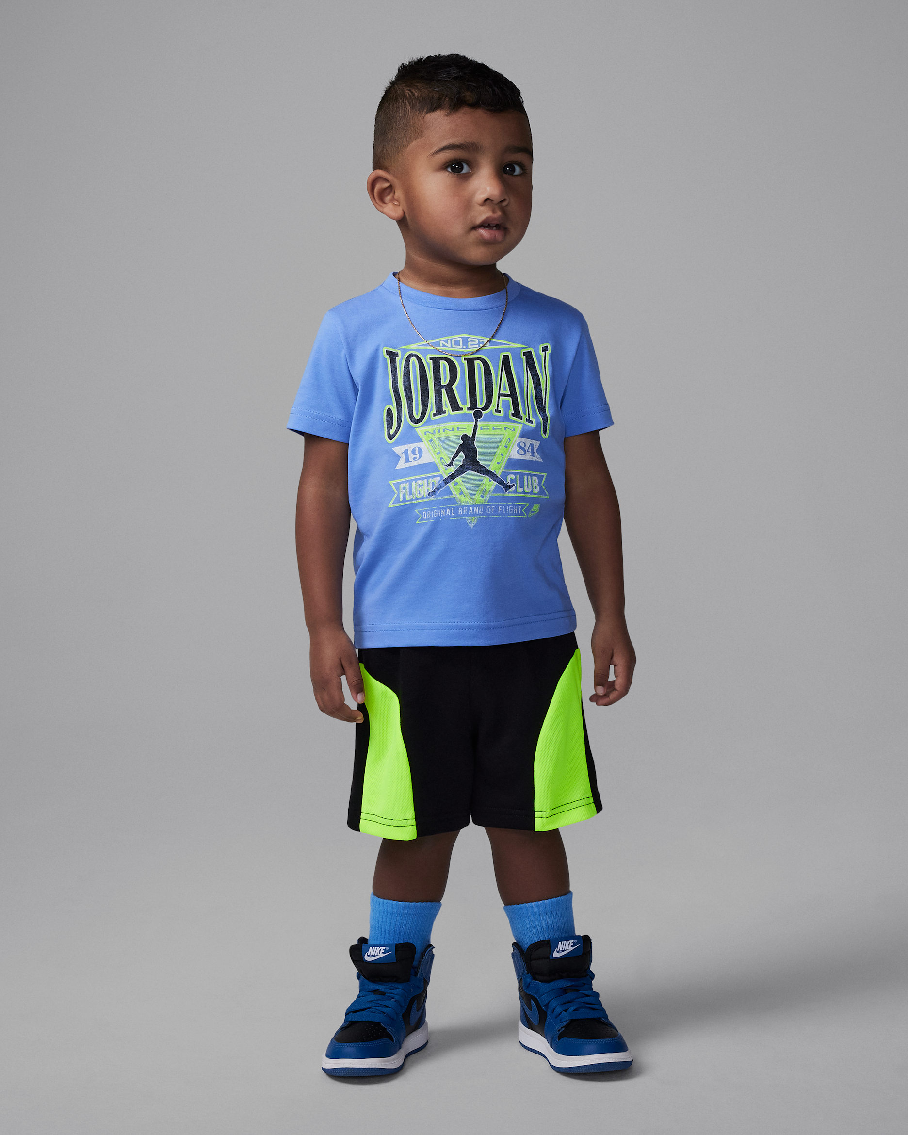 ジョーダン ベビー フライト クラブ エラ ツーピース フレンチテリー ショートパンツ セットアップ - ブラック