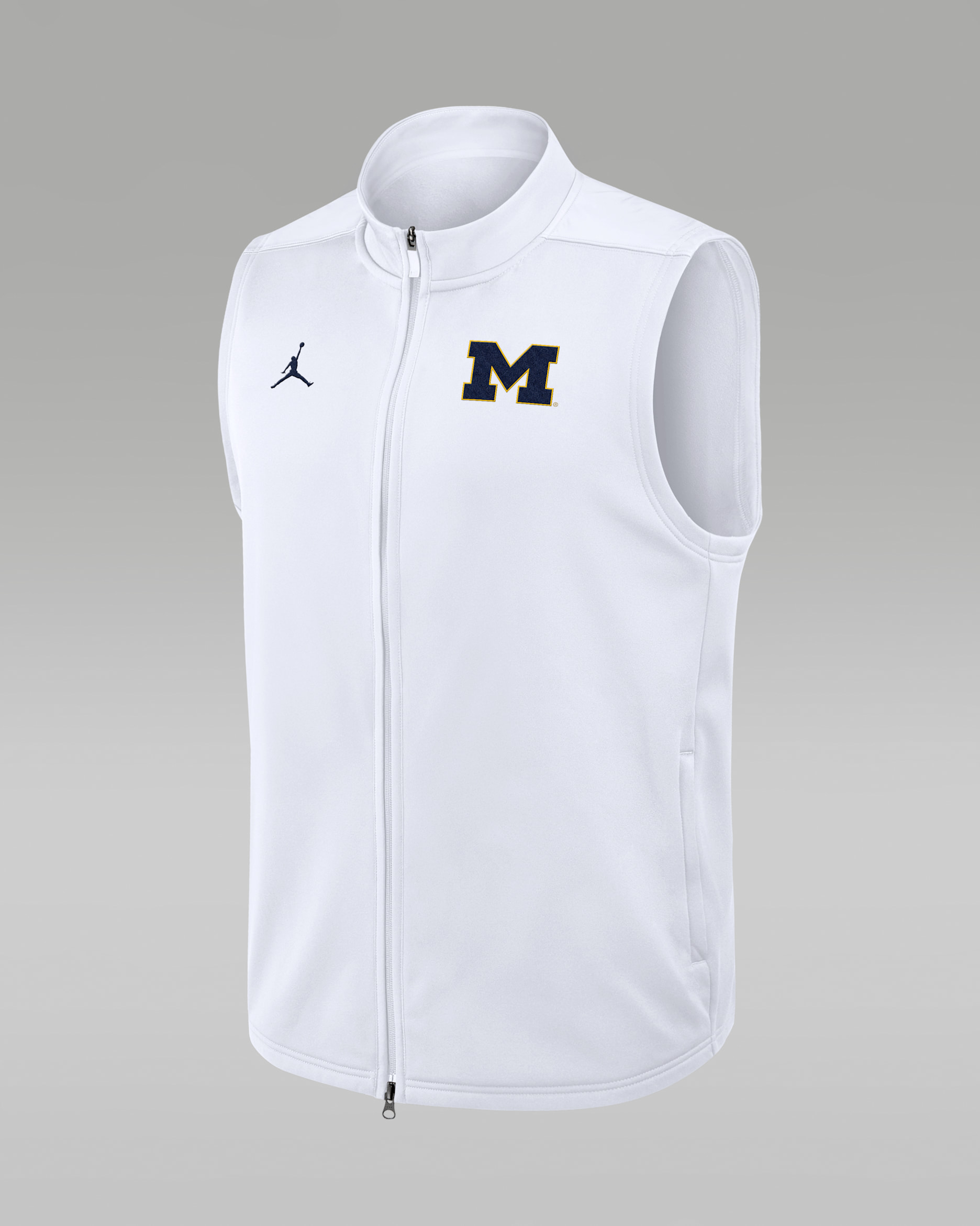 Michigan Primetime Victory Men's Jordan Brand Therma-FIT College Full-Zip Vest - White