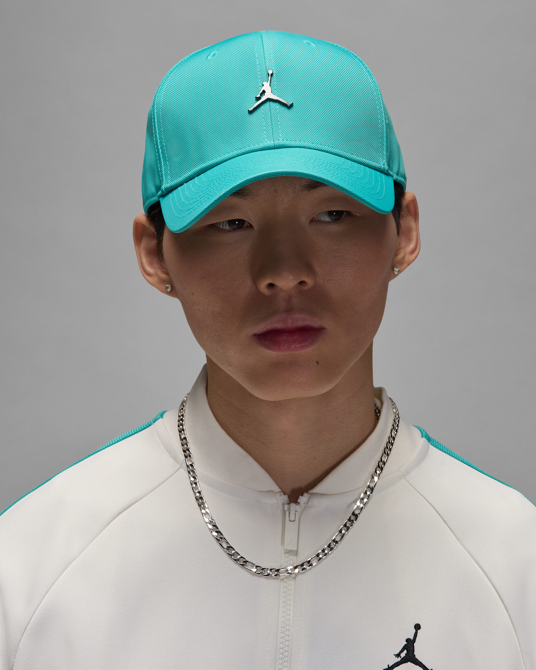 Jordan Rise strukturierte Cap mit Jumpman aus Metall - Washed Teal/Gunmetal