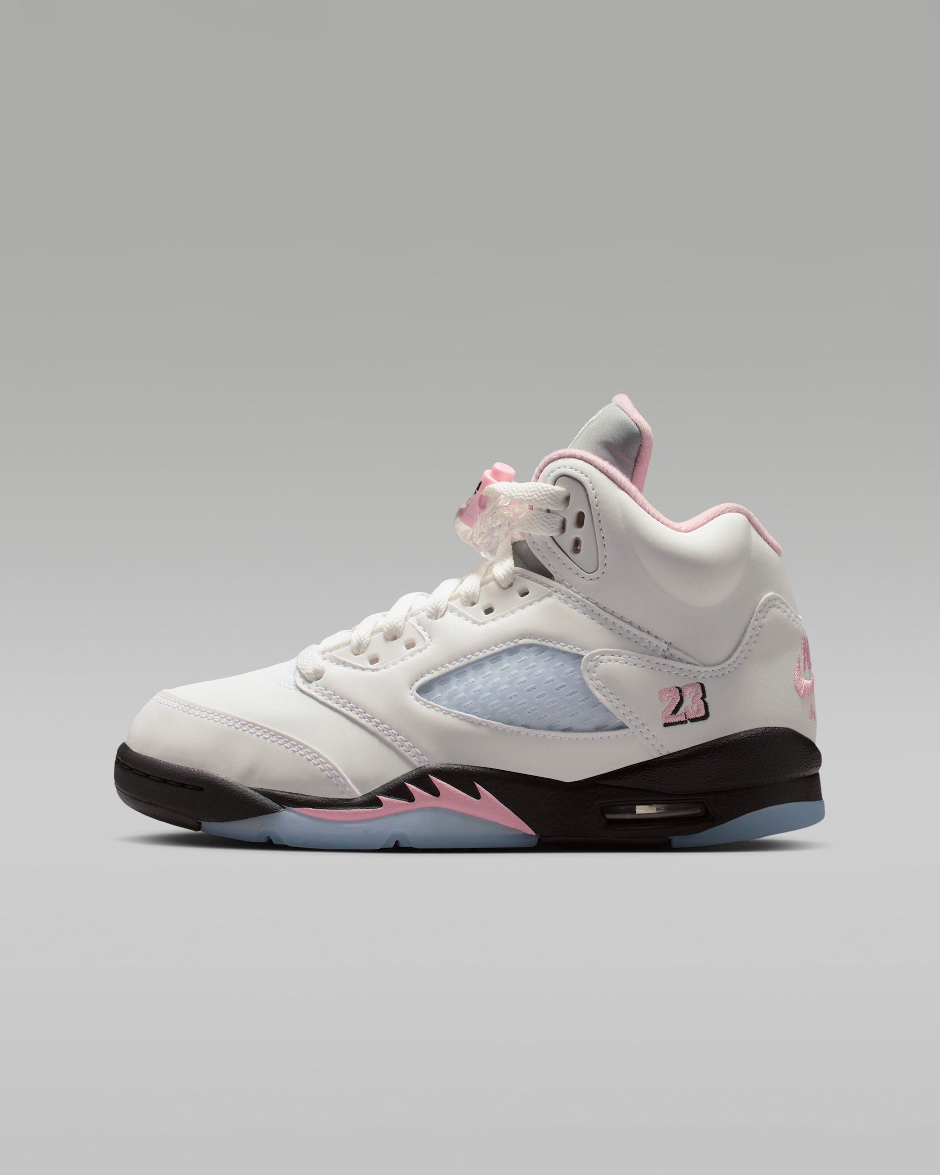 Tenis para niños grandes Air Jordan 5 Retro "Medium Soft Pink" - Blanco/Negro/Rosa suave medio