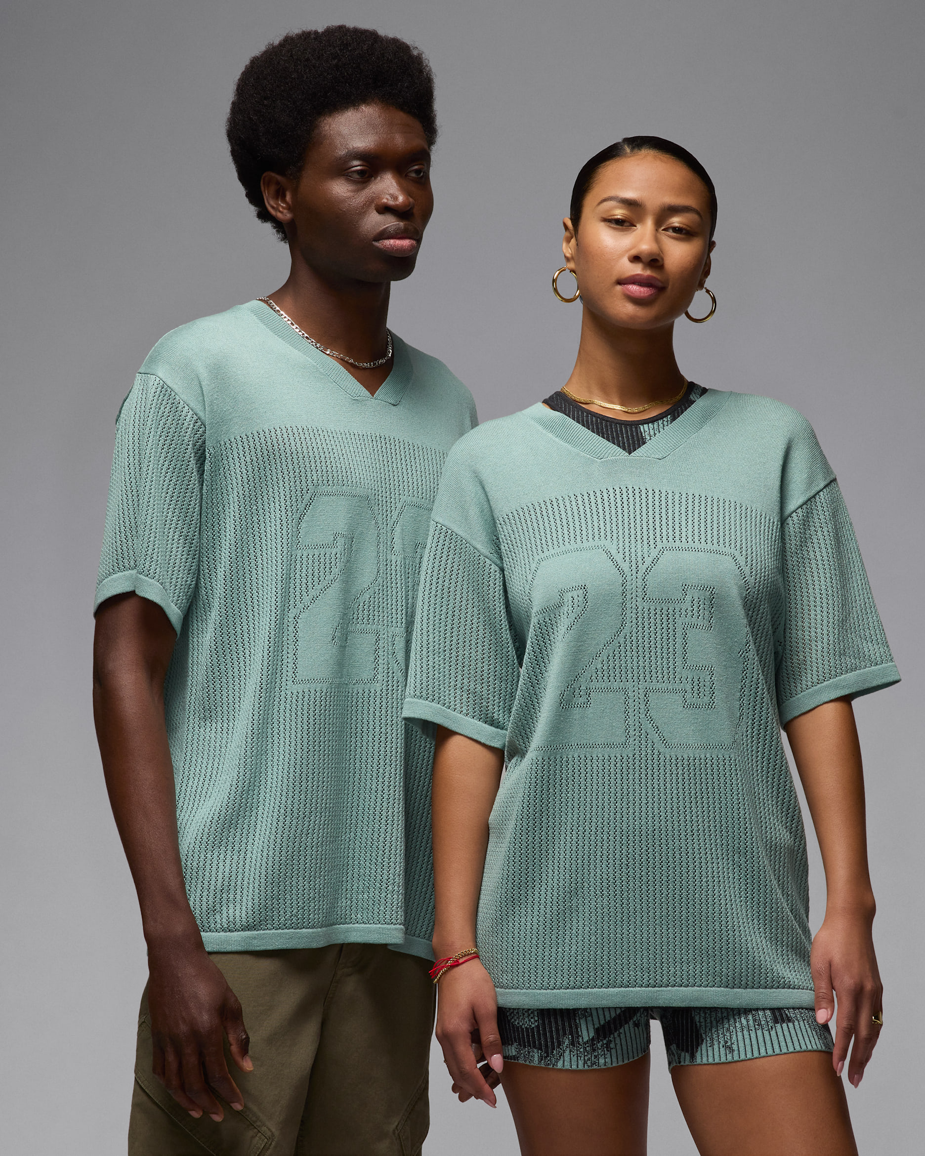 Air Jordan Playera tipo jersey de tejido Knit para hombre - Mineral/Pizarra mineral