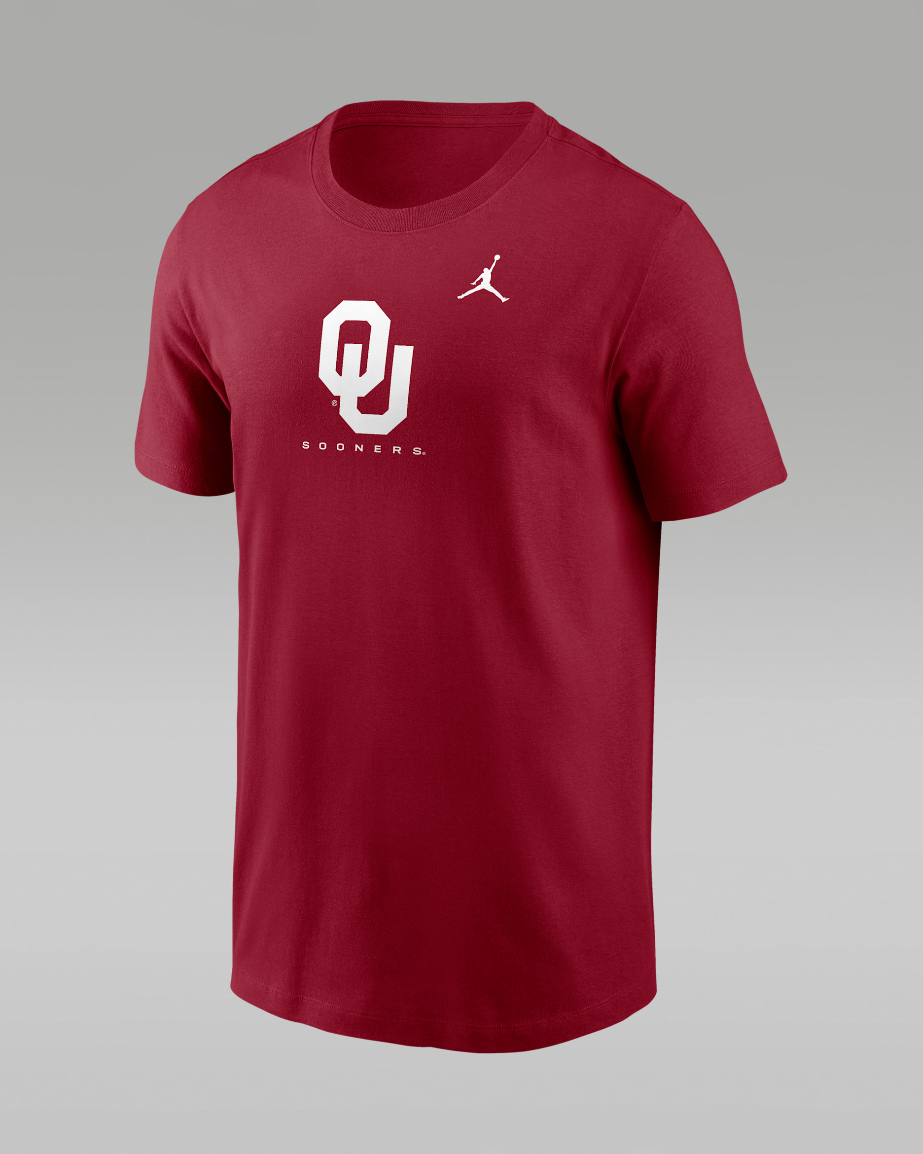 Oklahoma Courtside Men's Jordan Brand Dri-FIT College T-Shirt - Team Crimson