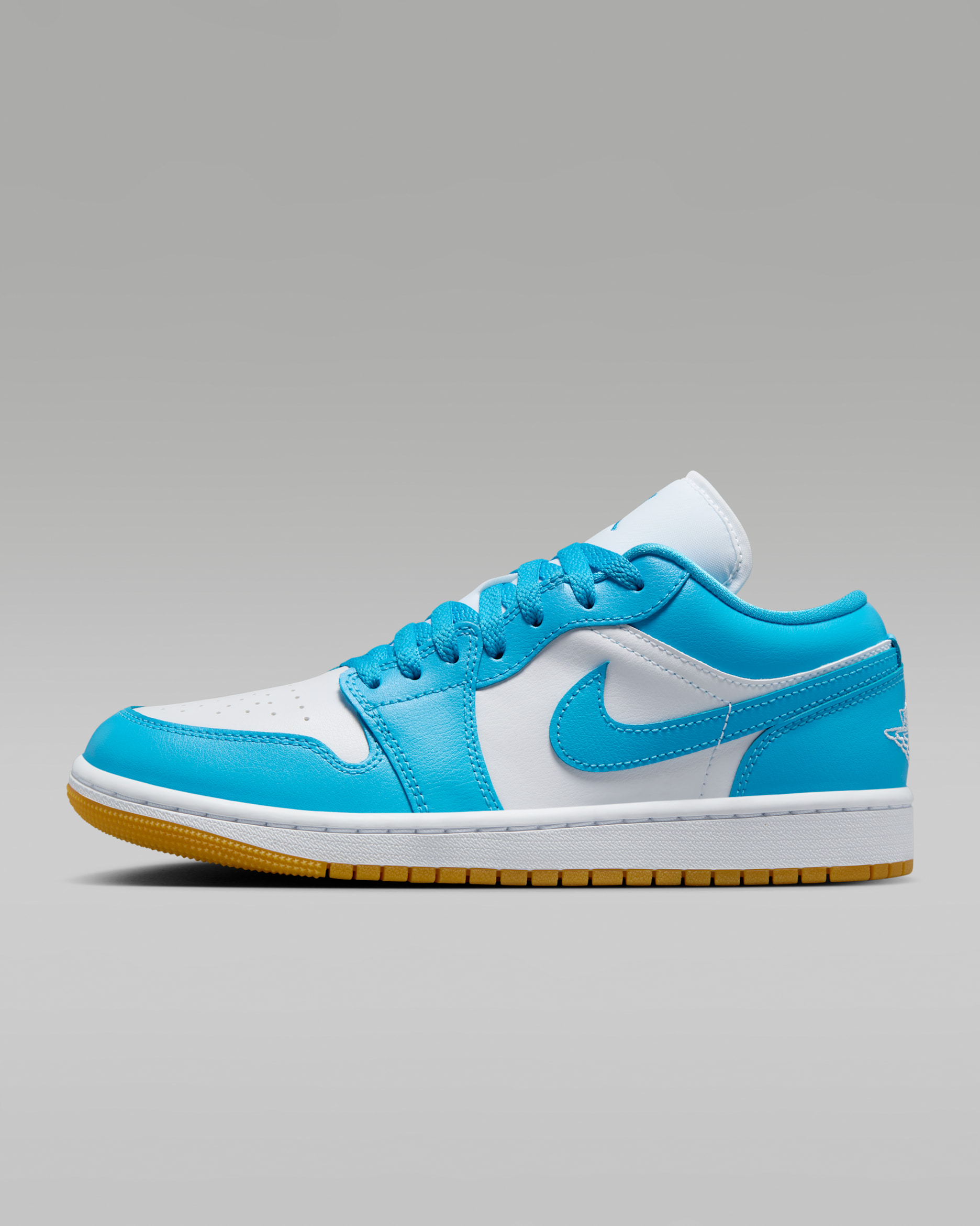 Air Jordan 1 Low Women's Shoes - White/Gum Light Brown/Dark Powder Blue