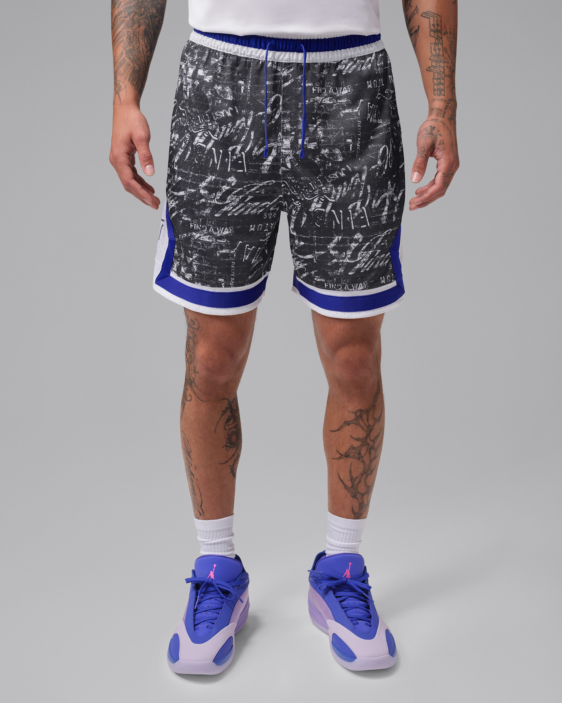 Shorts de básquetbol Dri-FIT para hombre Diamond Tatum Sport - Blanco/Concordia/Concordia/Concordia