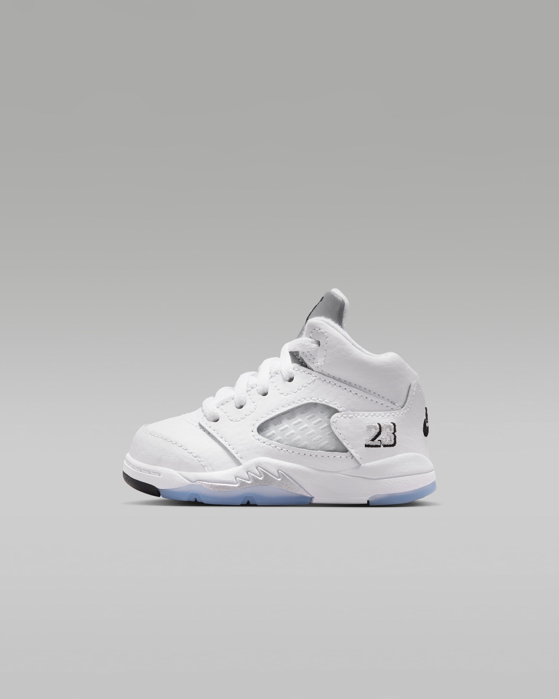 Jordan 5 Retro Baby/Toddler Shoes - White/Metallic Silver/Black